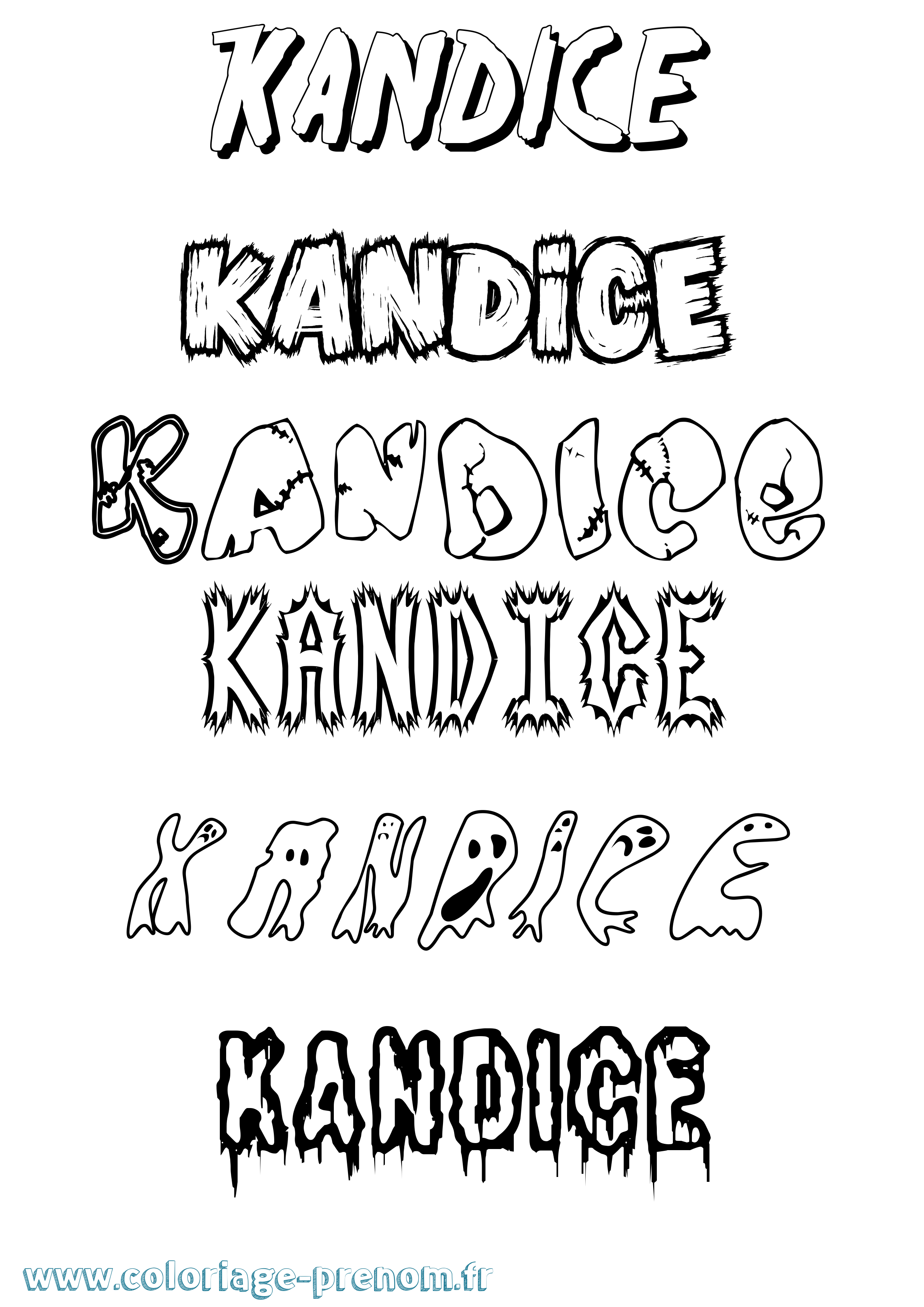 Coloriage Kandice Frisson Coloriage prénom Kandice Frisson