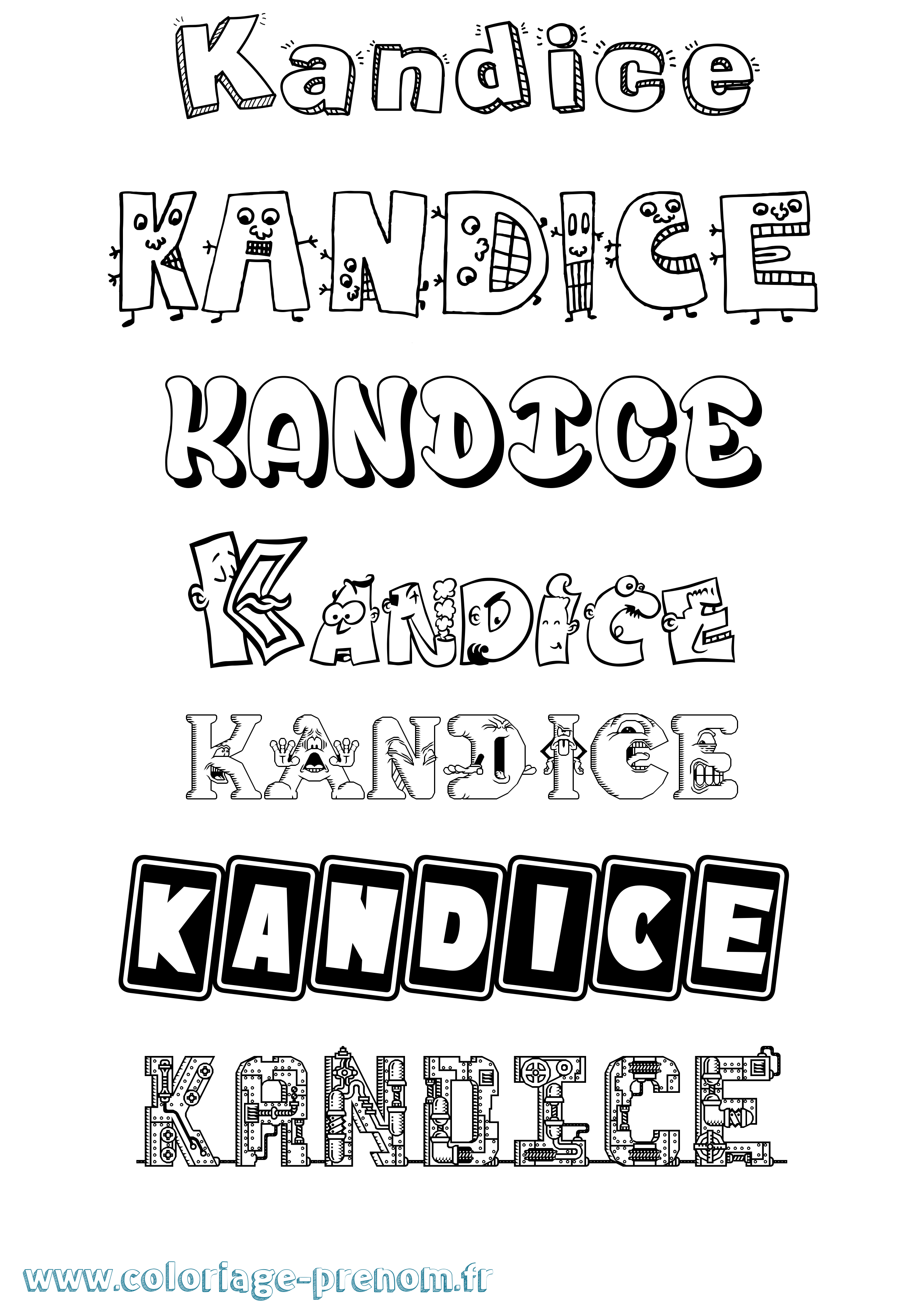 Coloriage Kandice Fun Coloriage prénom Kandice Fun