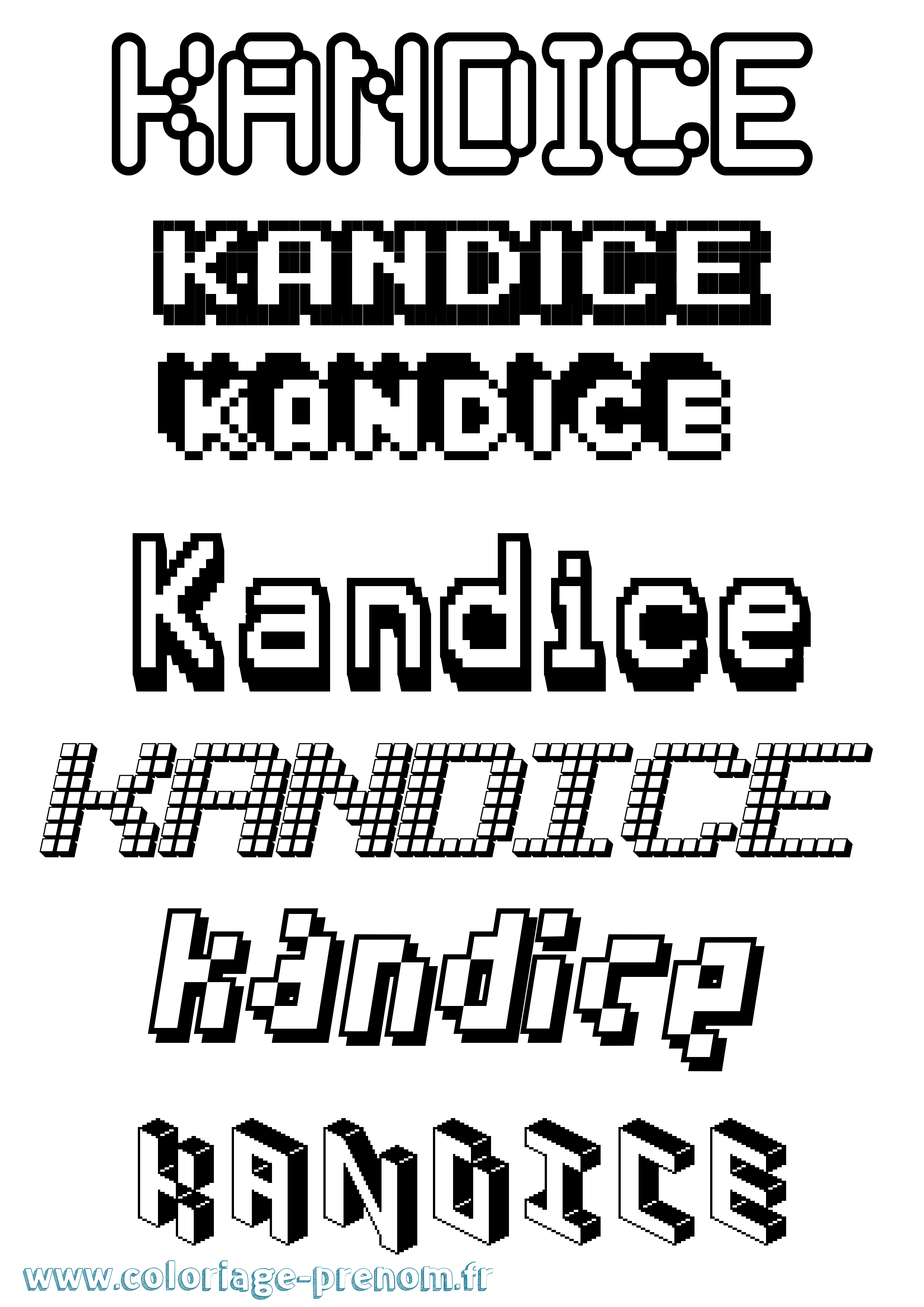 Coloriage Kandice Pixel Coloriage prénom Kandice Pixel