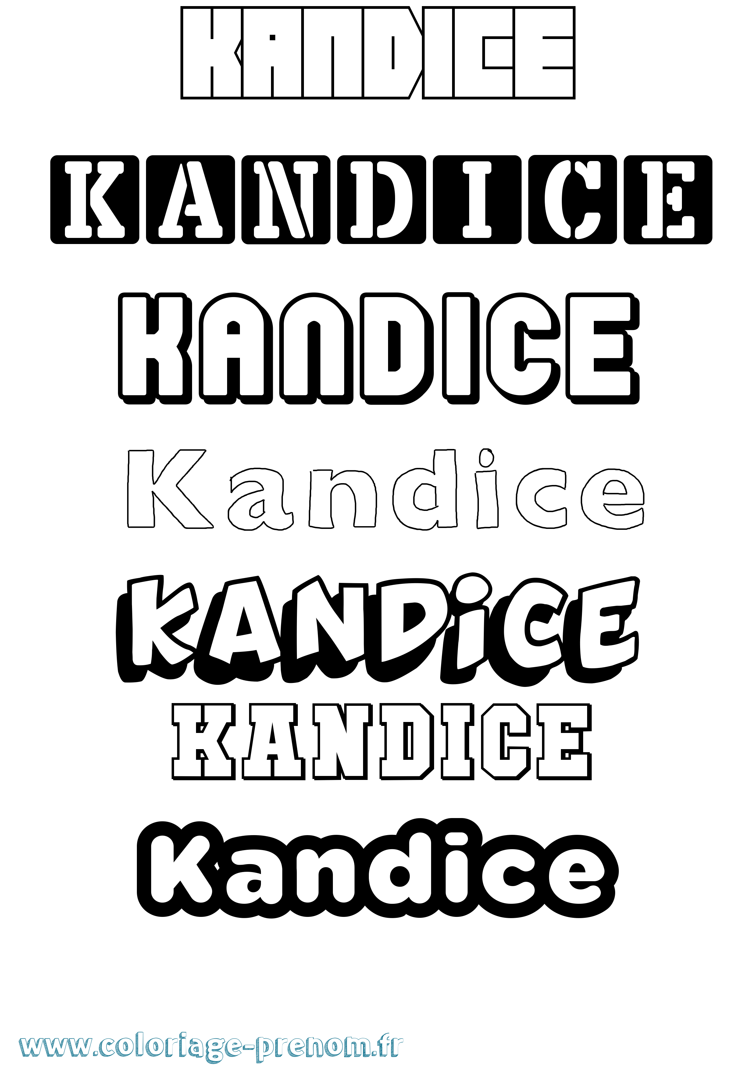 Coloriage Kandice Simple Coloriage prénom Kandice Simple