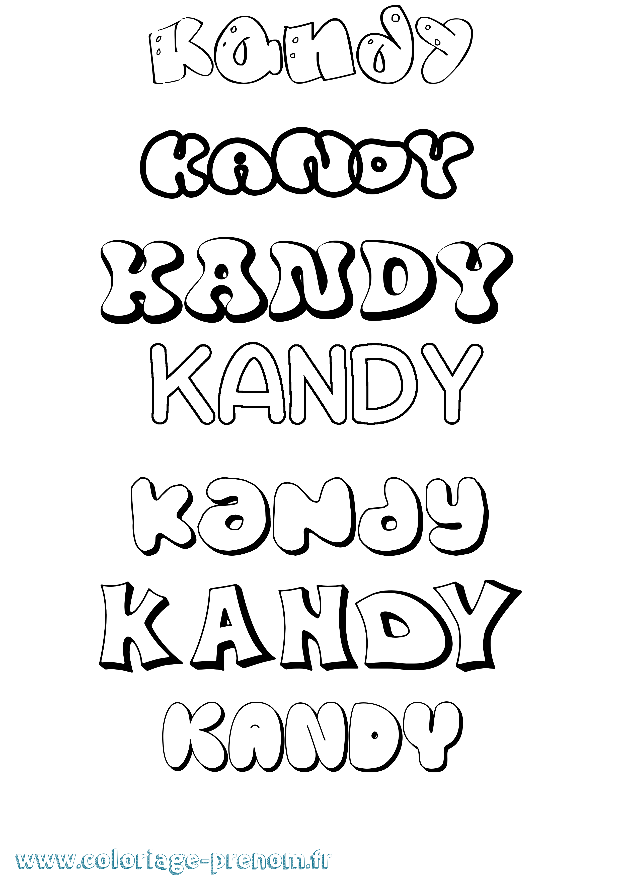 Coloriage Kandy Bubble Coloriage prénom Kandy Bubble