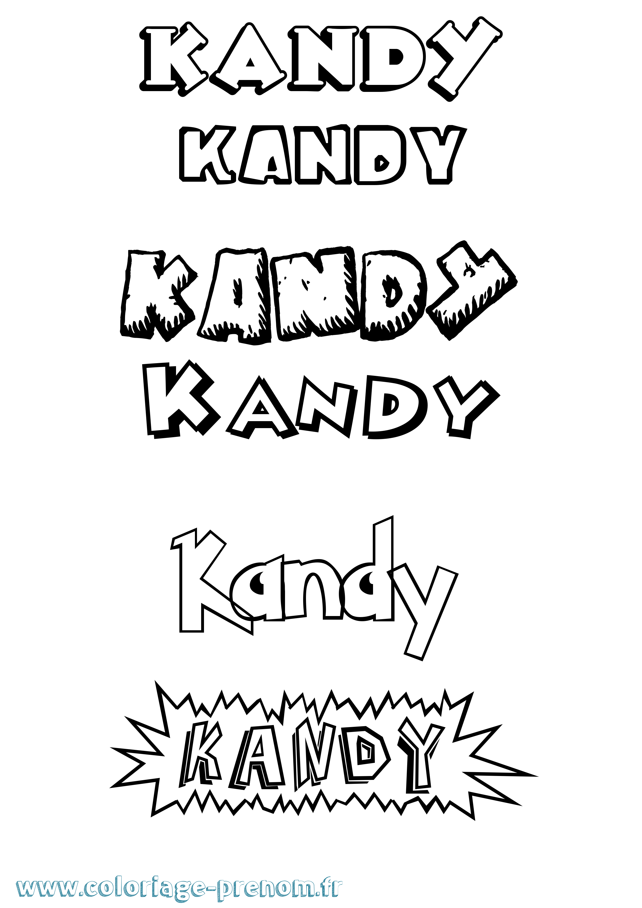 Coloriage Kandy Dessin Animé Coloriage prénom Kandy Dessin Animé