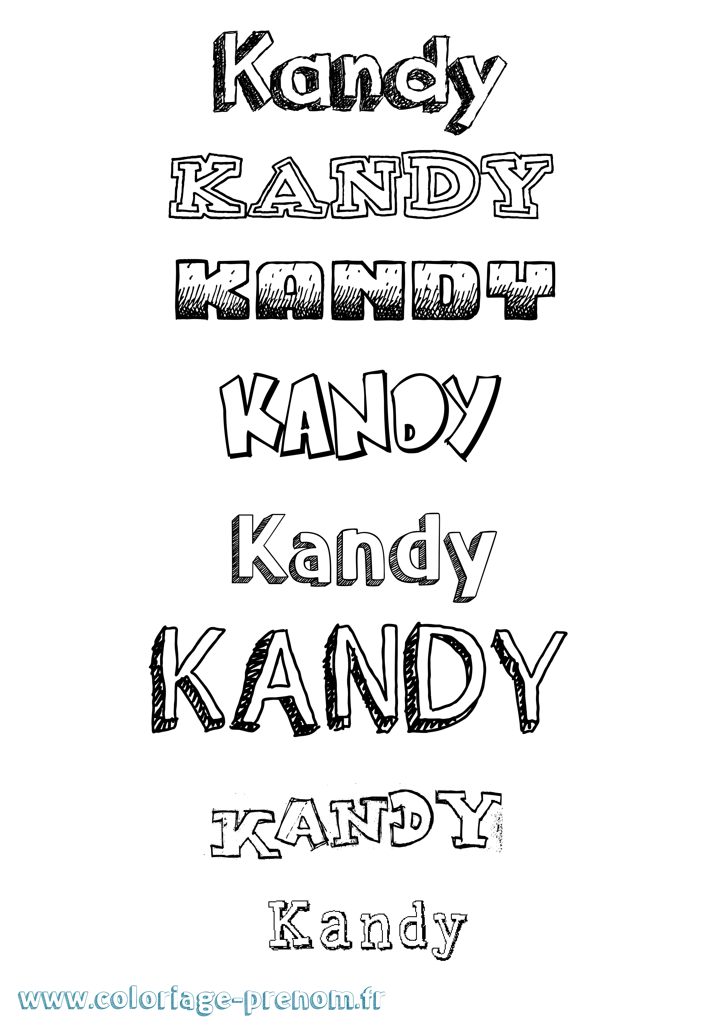 Coloriage Kandy Dessiné Coloriage prénom Kandy Dessiné