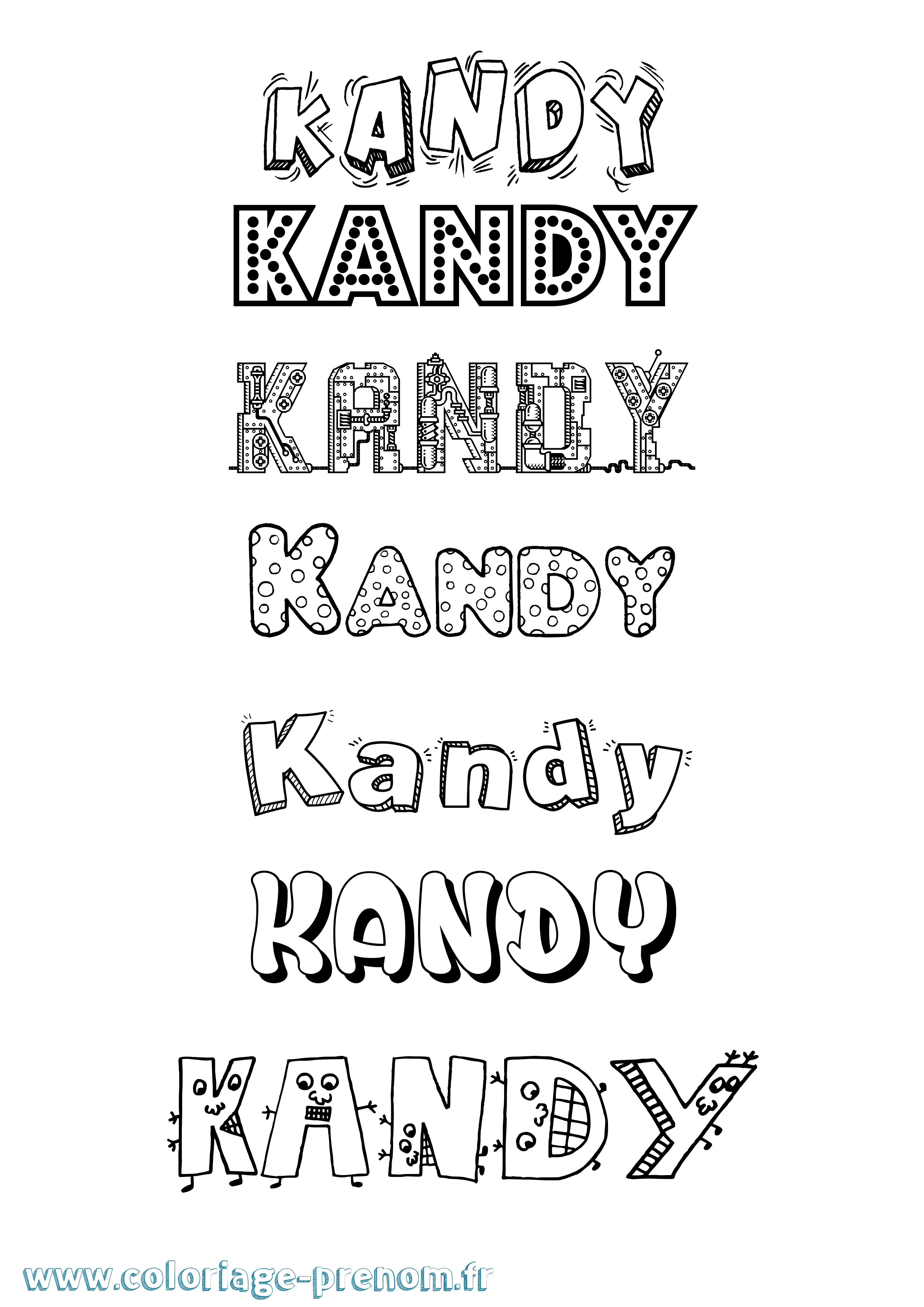 Coloriage Kandy Fun Coloriage prénom Kandy Fun