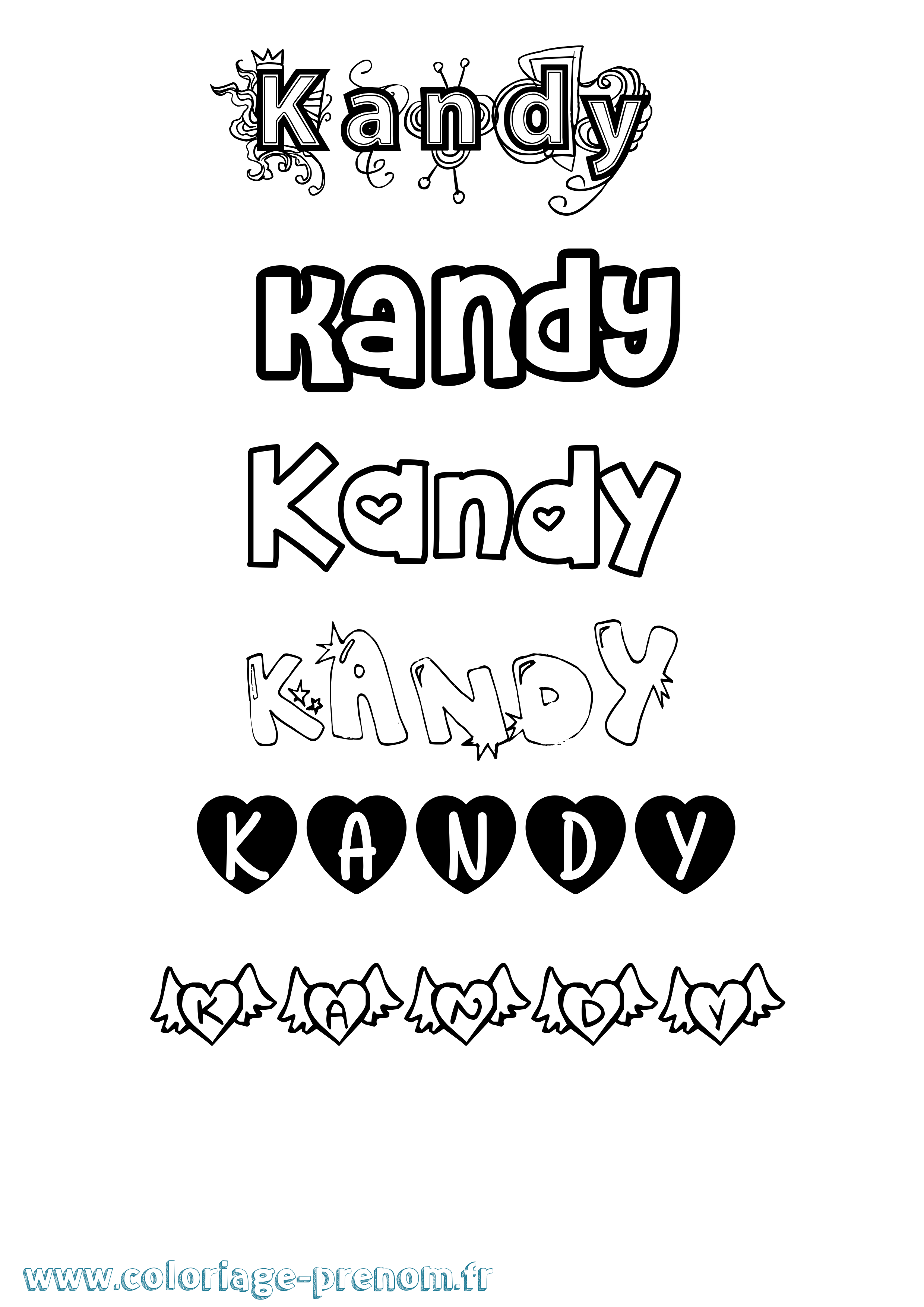 Coloriage Kandy Girly Coloriage prénom Kandy Girly