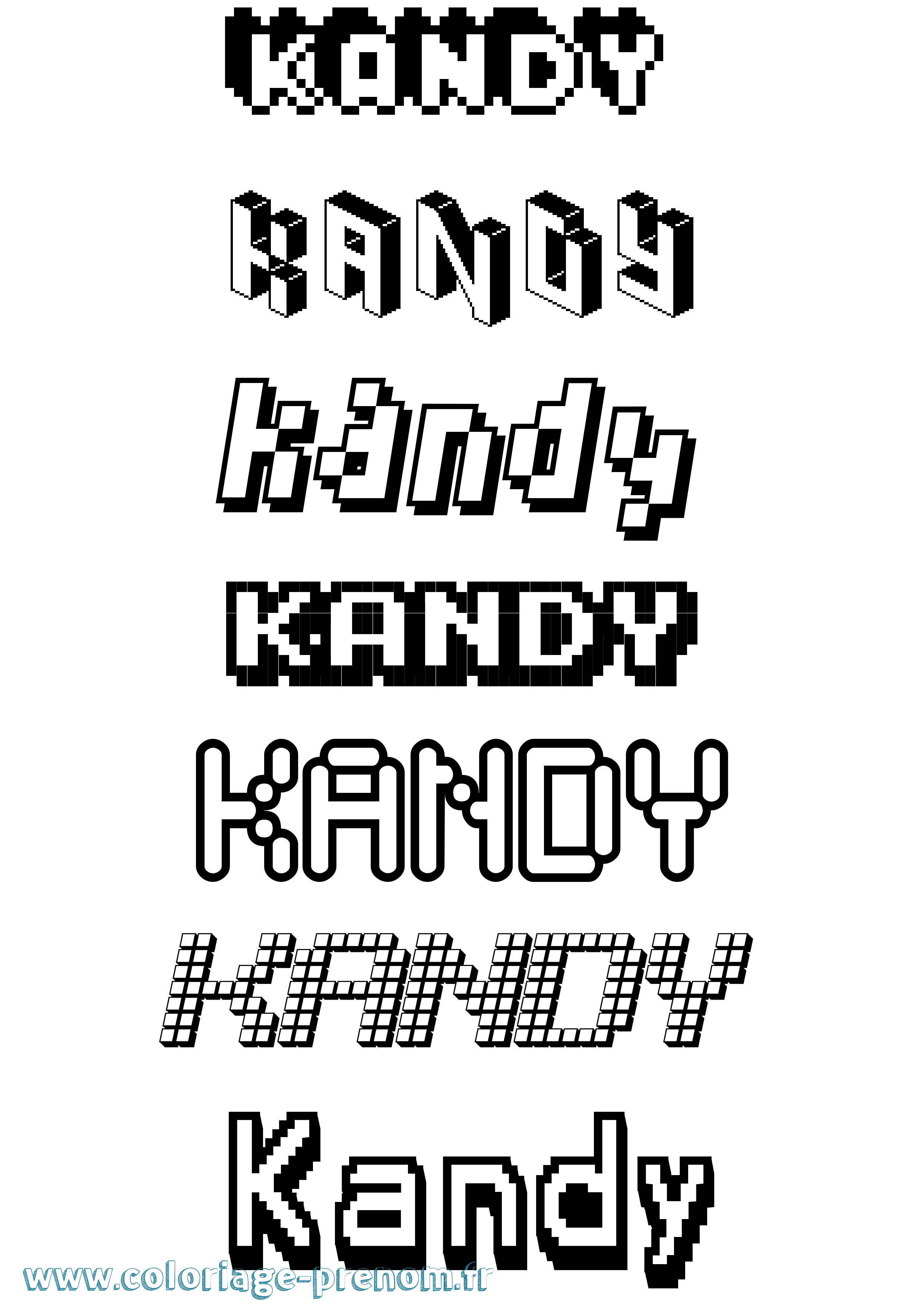 Coloriage Kandy Pixel Coloriage prénom Kandy Pixel