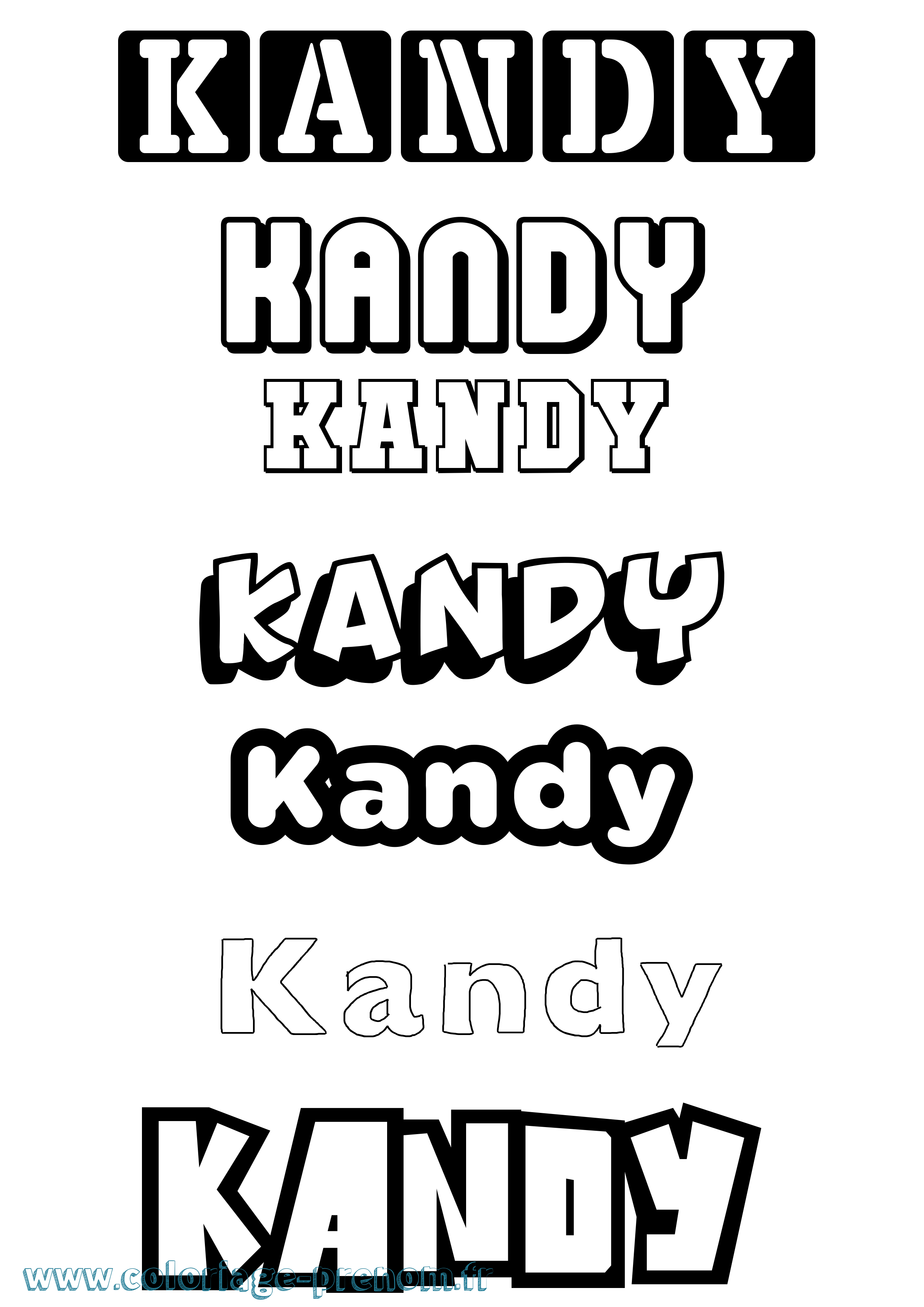 Coloriage Kandy Simple Coloriage prénom Kandy Simple