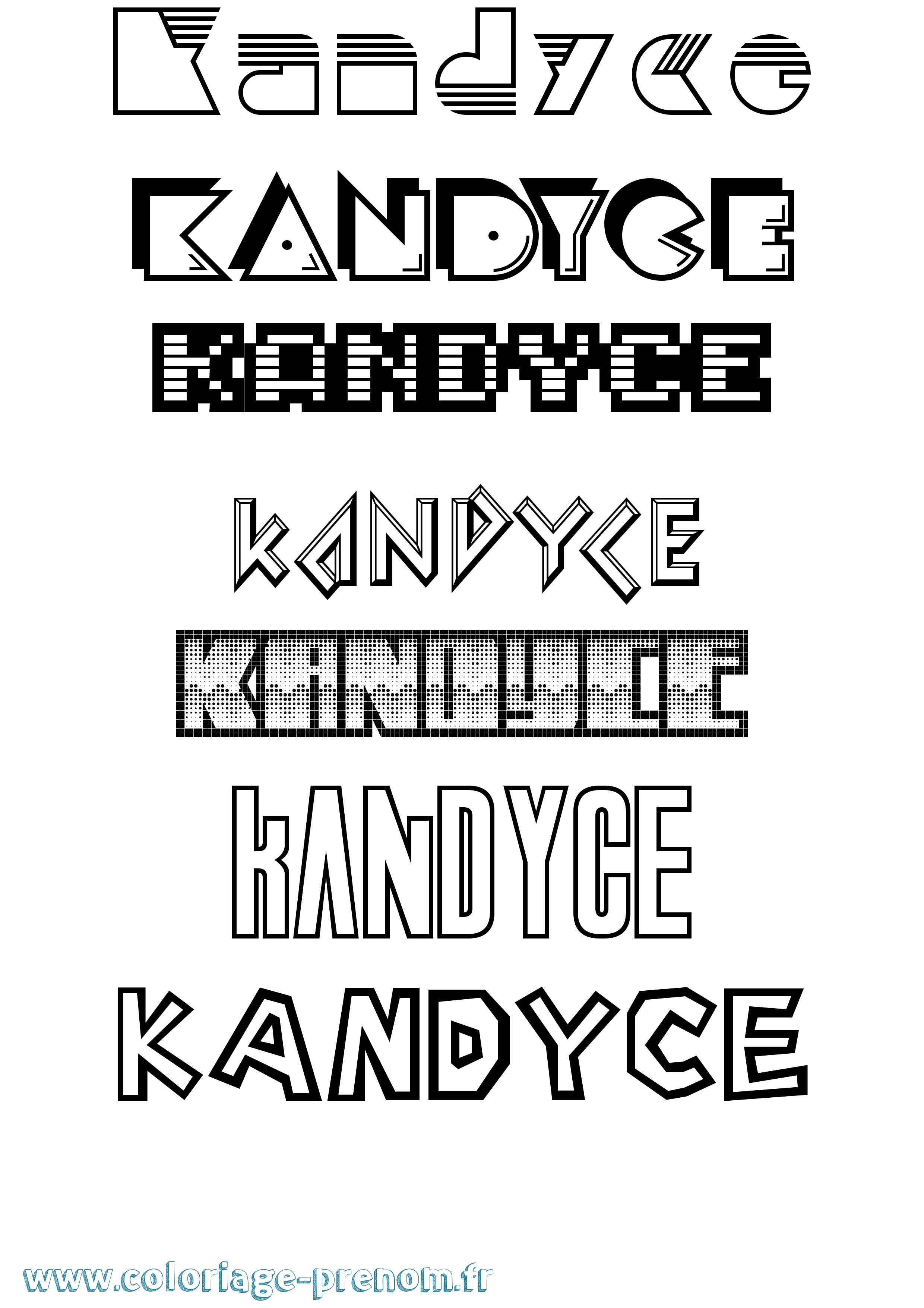 Coloriage Kandyce Jeux Vidéos Coloriage prénom Kandyce Jeux Vidéos