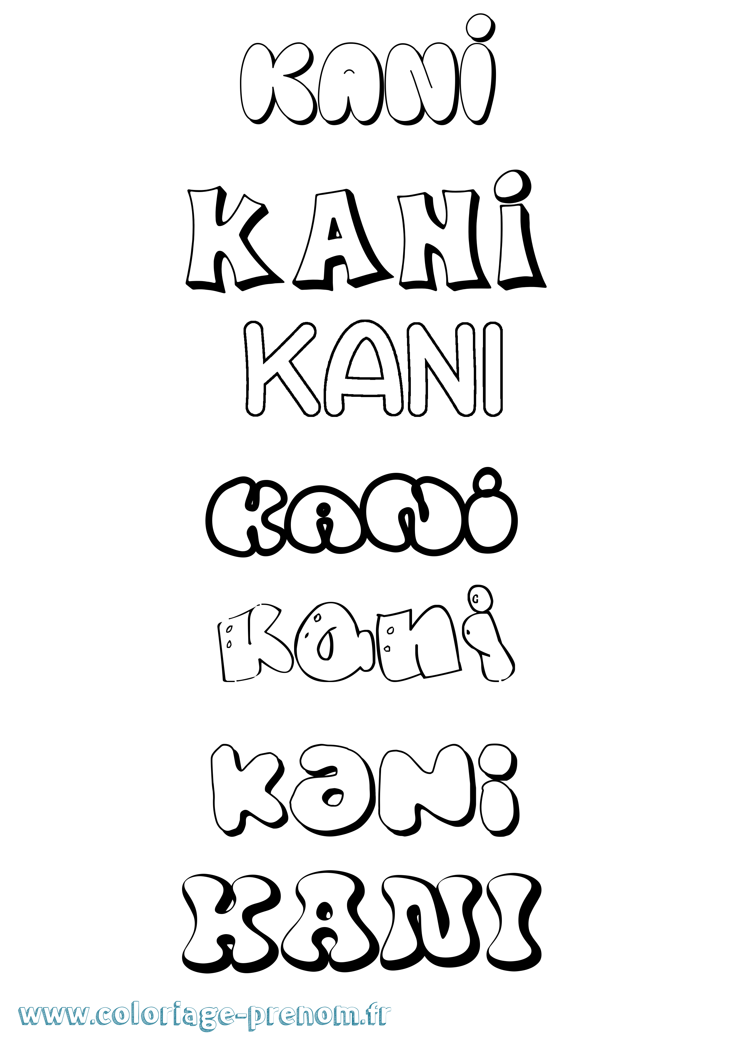 Coloriage Kani Bubble Coloriage prénom Kani Bubble