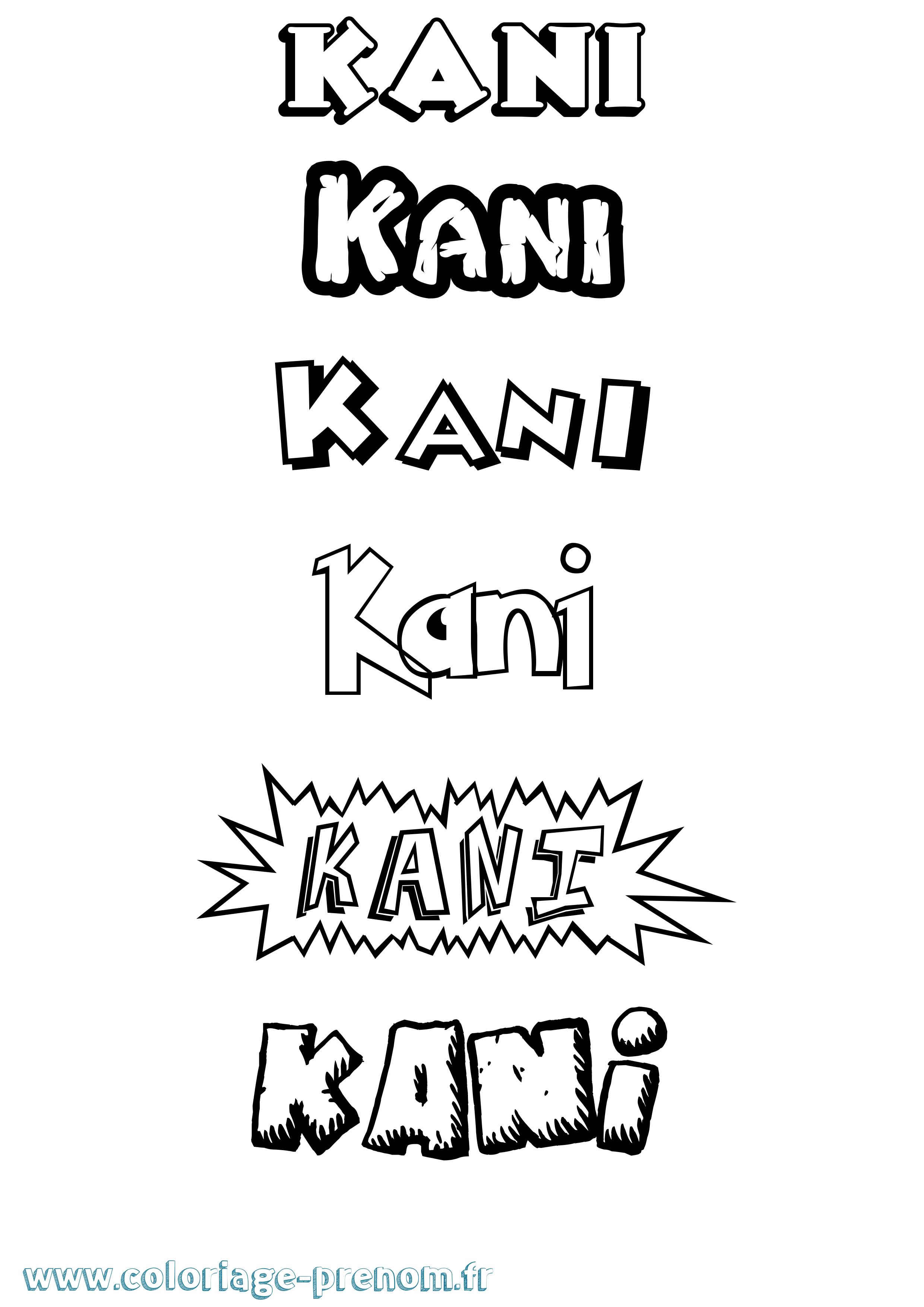 Coloriage Kani Dessin Animé Coloriage prénom Kani Dessin Animé