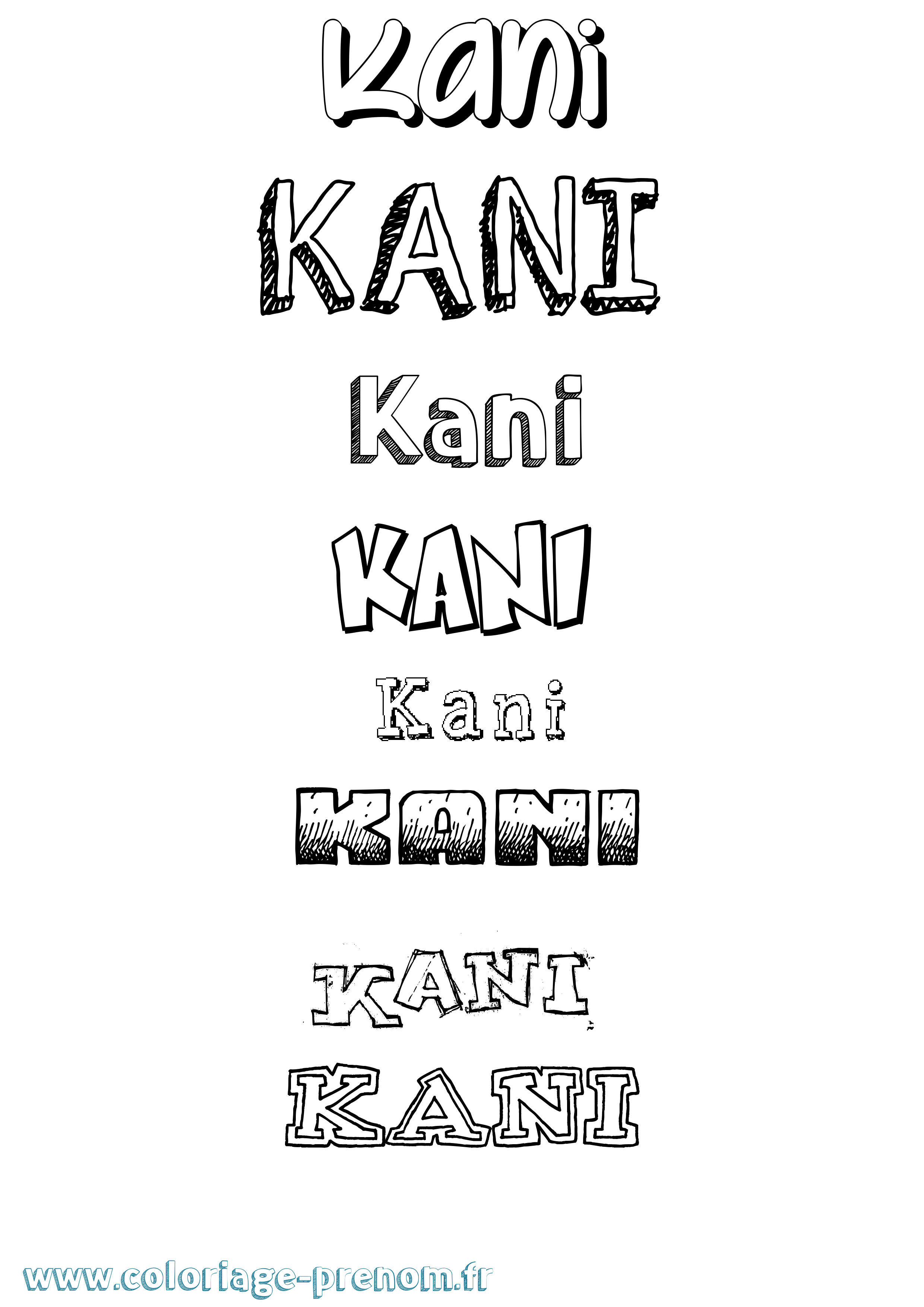 Coloriage Kani Dessiné Coloriage prénom Kani Dessiné