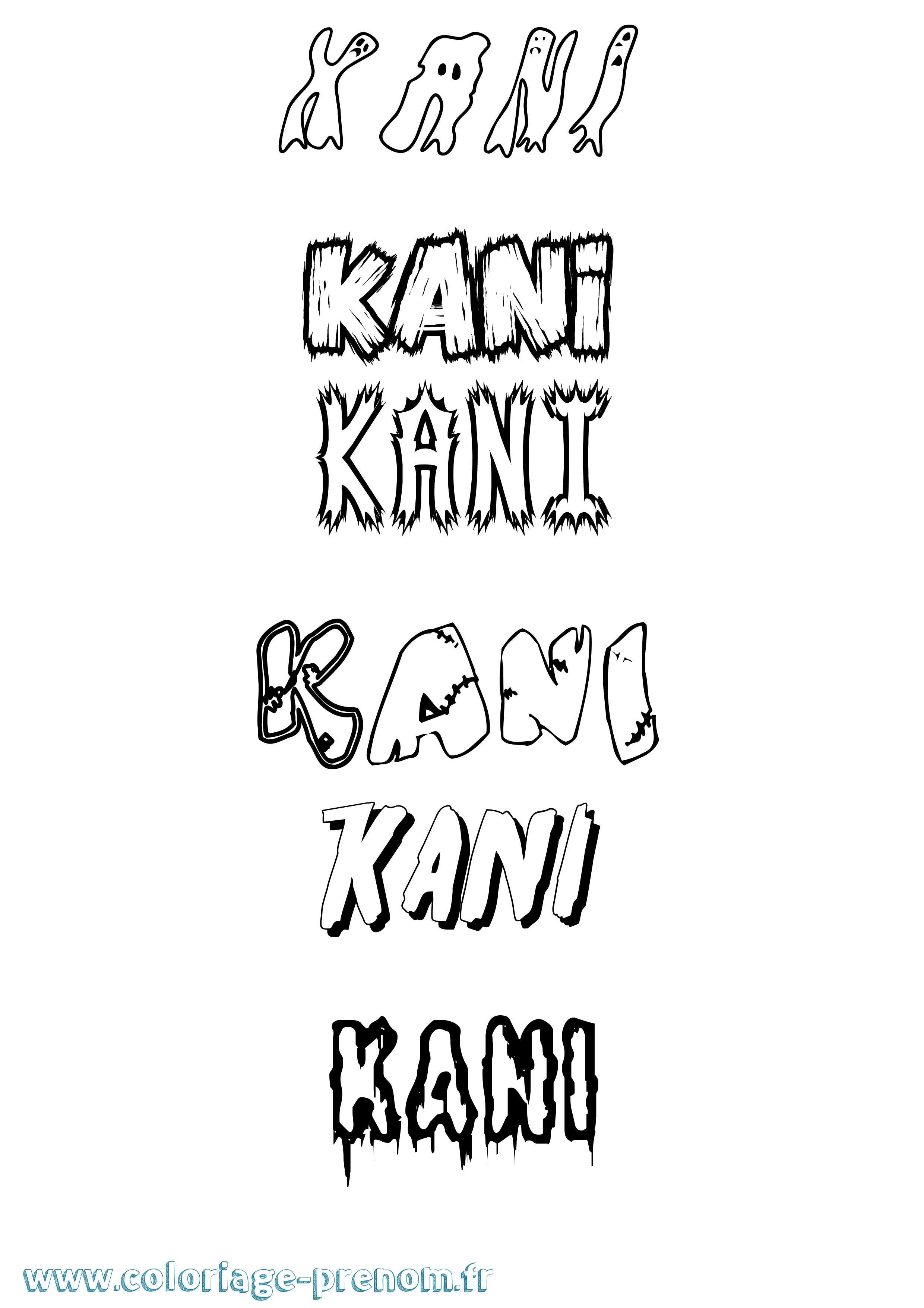 Coloriage Kani Frisson Coloriage prénom Kani Frisson
