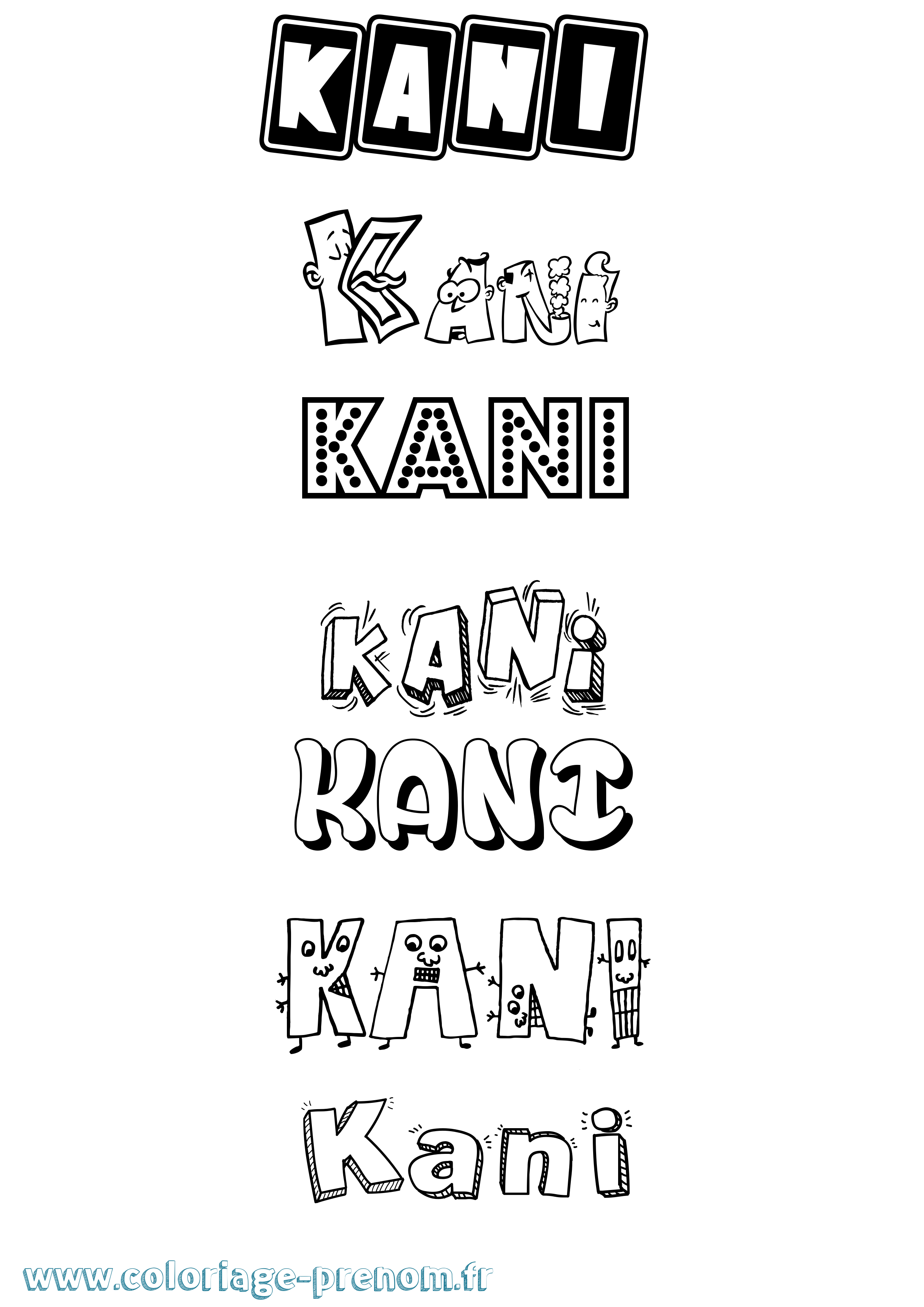 Coloriage Kani Fun Coloriage prénom Kani Fun