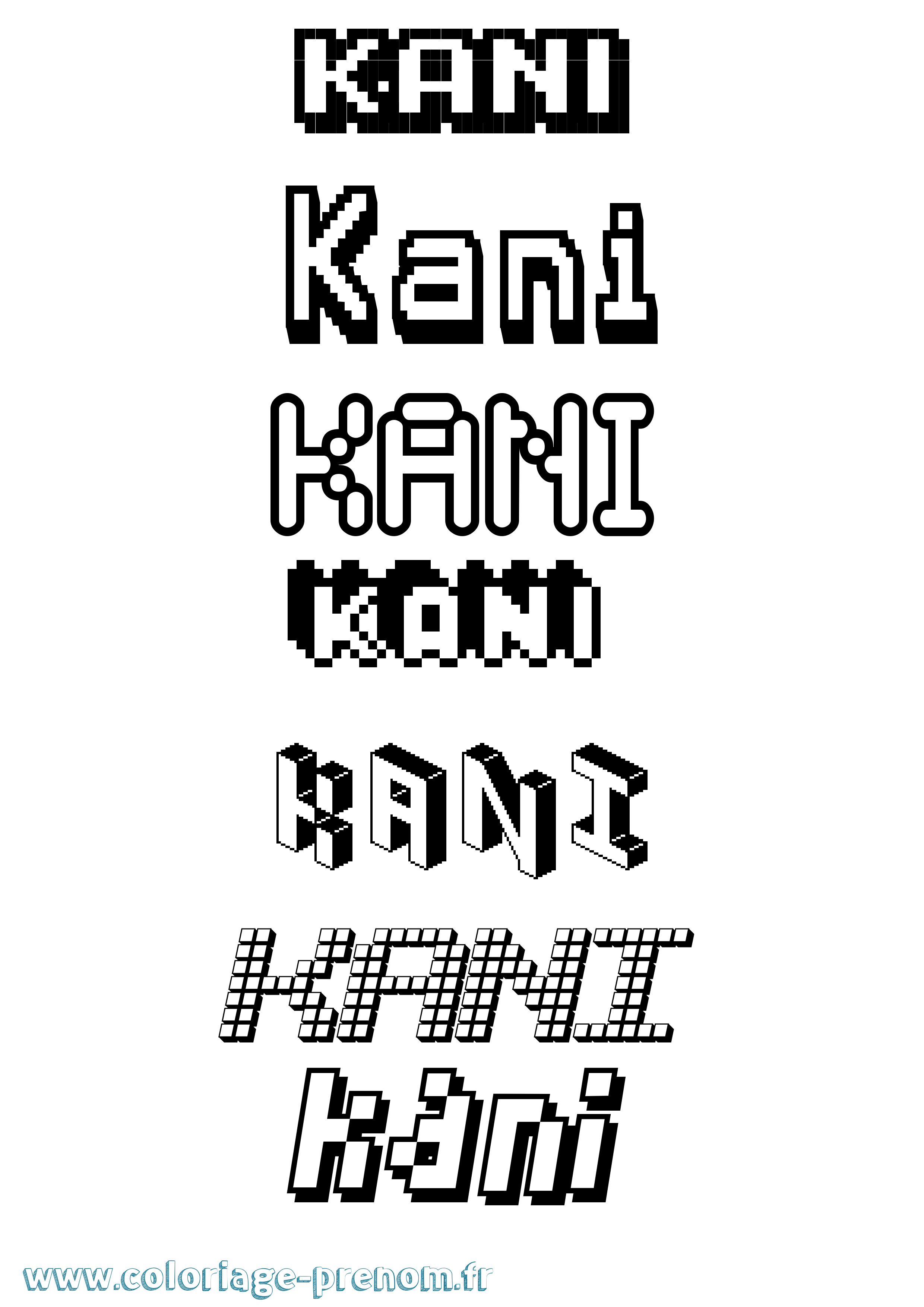 Coloriage Kani Pixel Coloriage prénom Kani Pixel