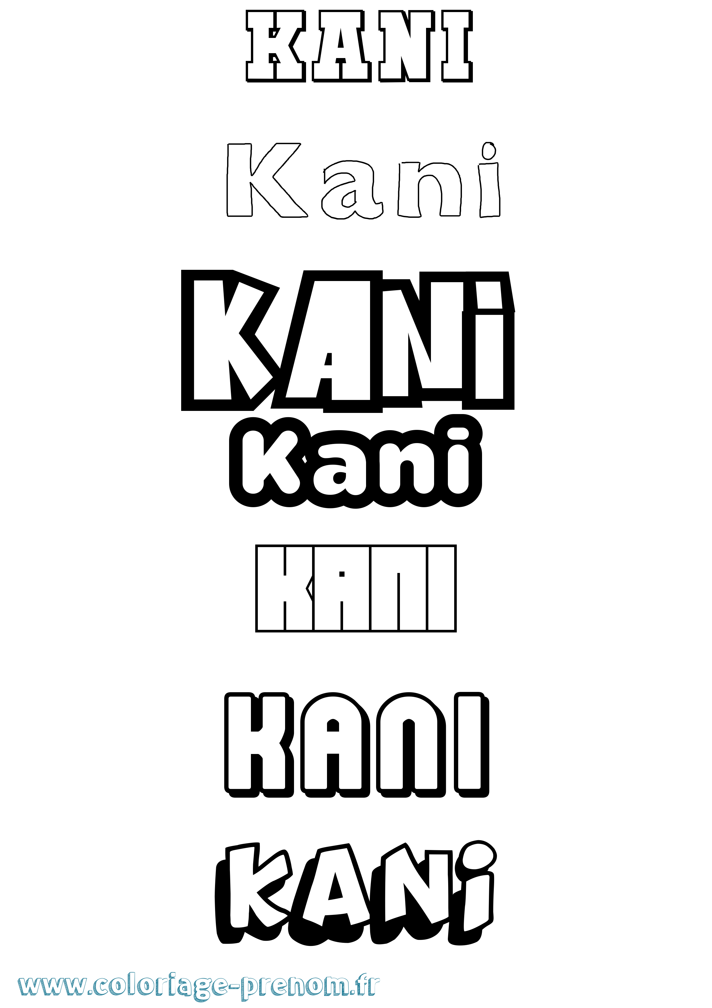 Coloriage Kani Simple Coloriage prénom Kani Simple