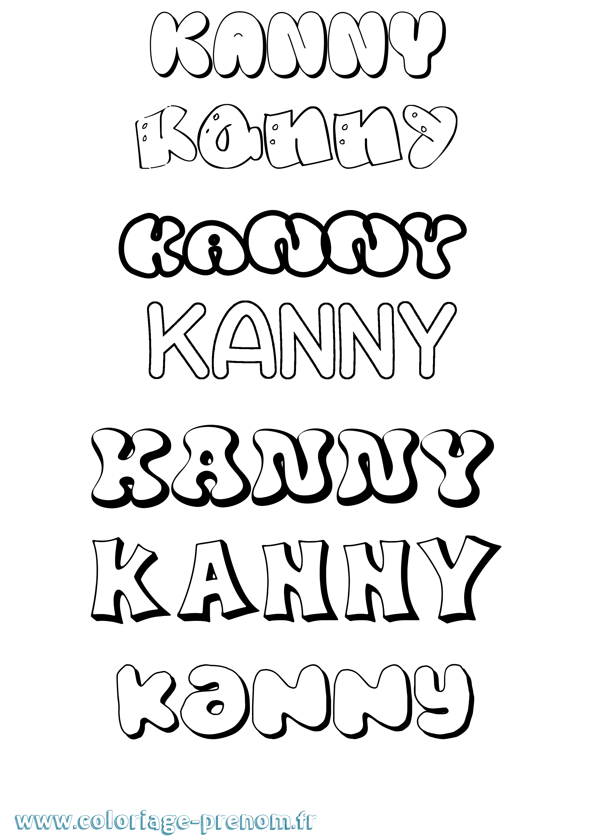 Coloriage Kanny Bubble Coloriage prénom Kanny Bubble