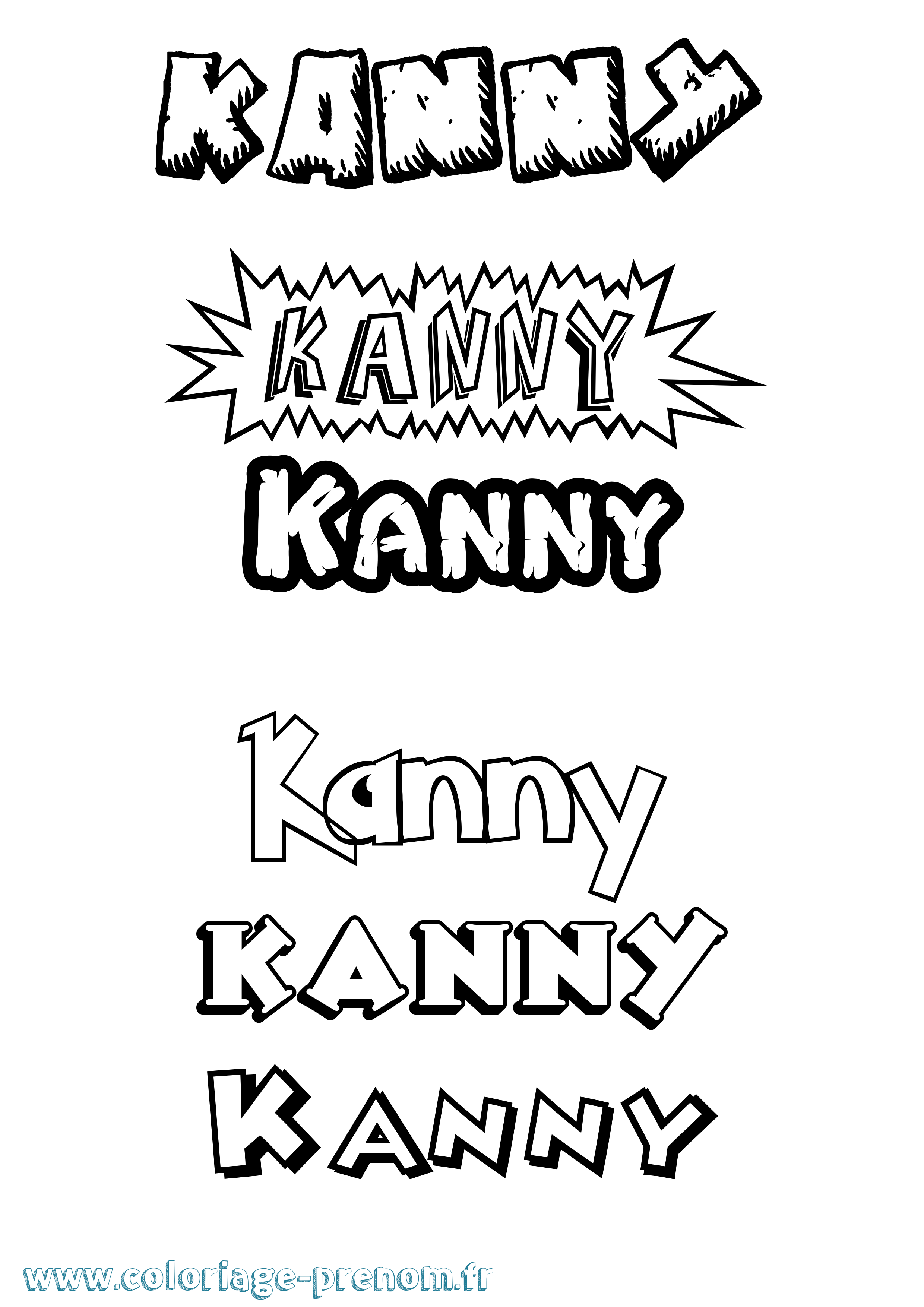 Coloriage Kanny Dessin Animé Coloriage prénom Kanny Dessin Animé