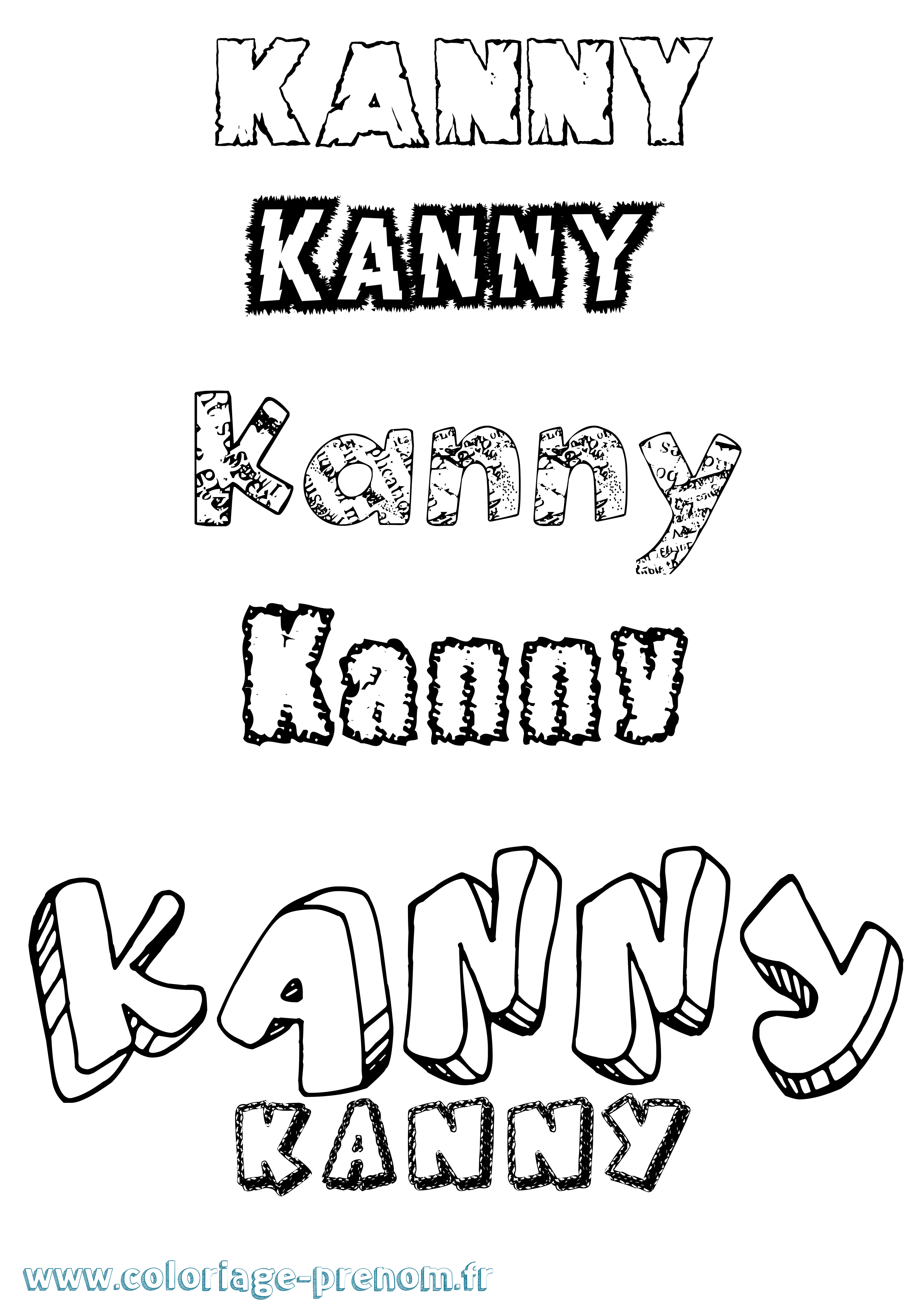 Coloriage Kanny Destructuré Coloriage prénom Kanny Destructuré