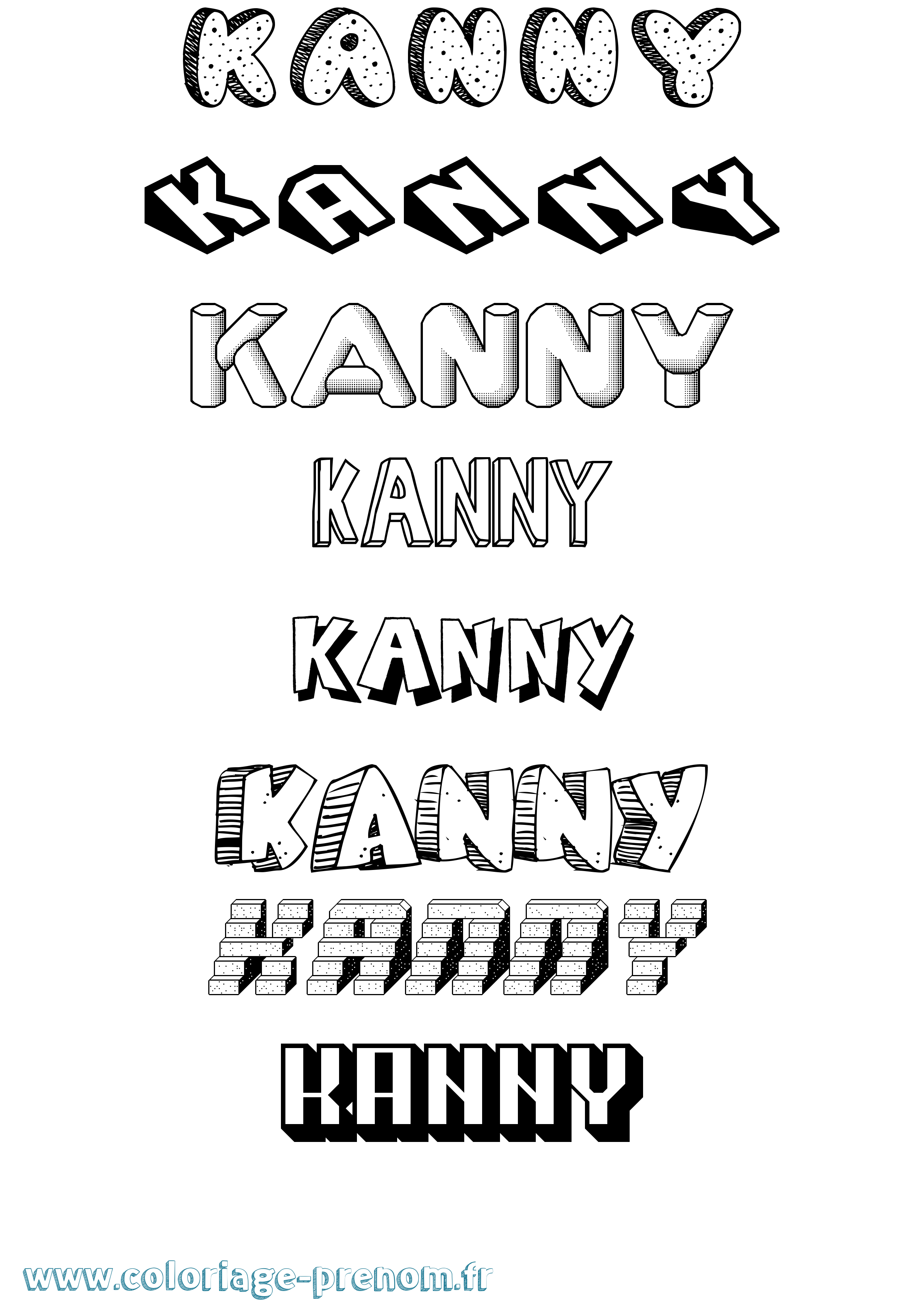 Coloriage Kanny Effet 3D Coloriage prénom Kanny Effet 3D