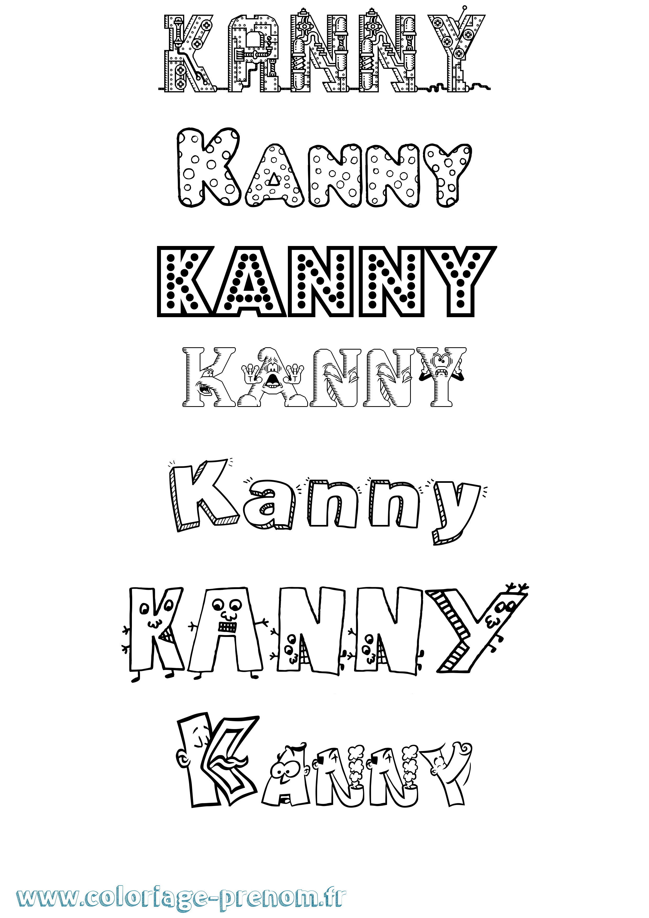 Coloriage Kanny Fun Coloriage prénom Kanny Fun