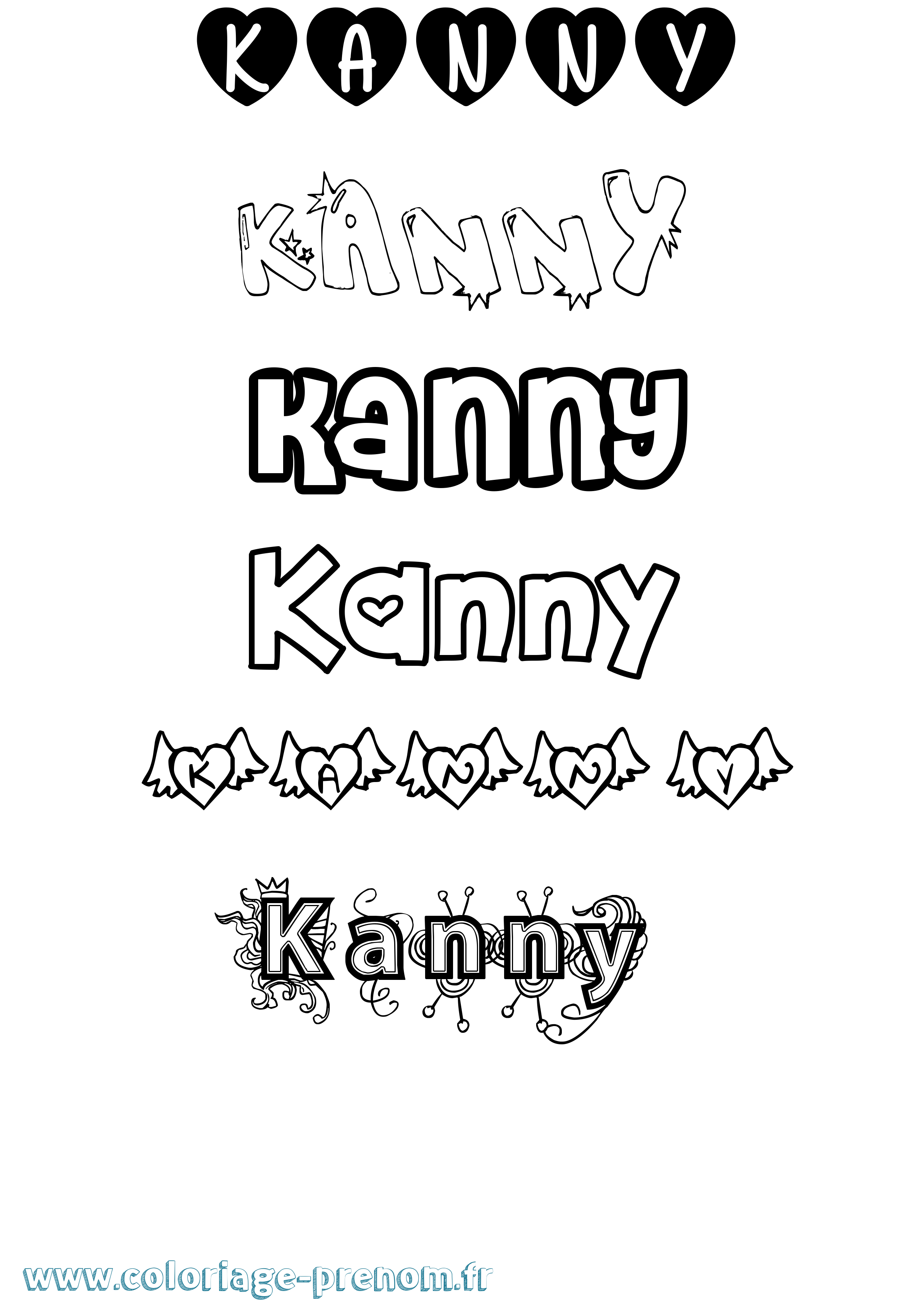 Coloriage Kanny Girly Coloriage prénom Kanny Girly