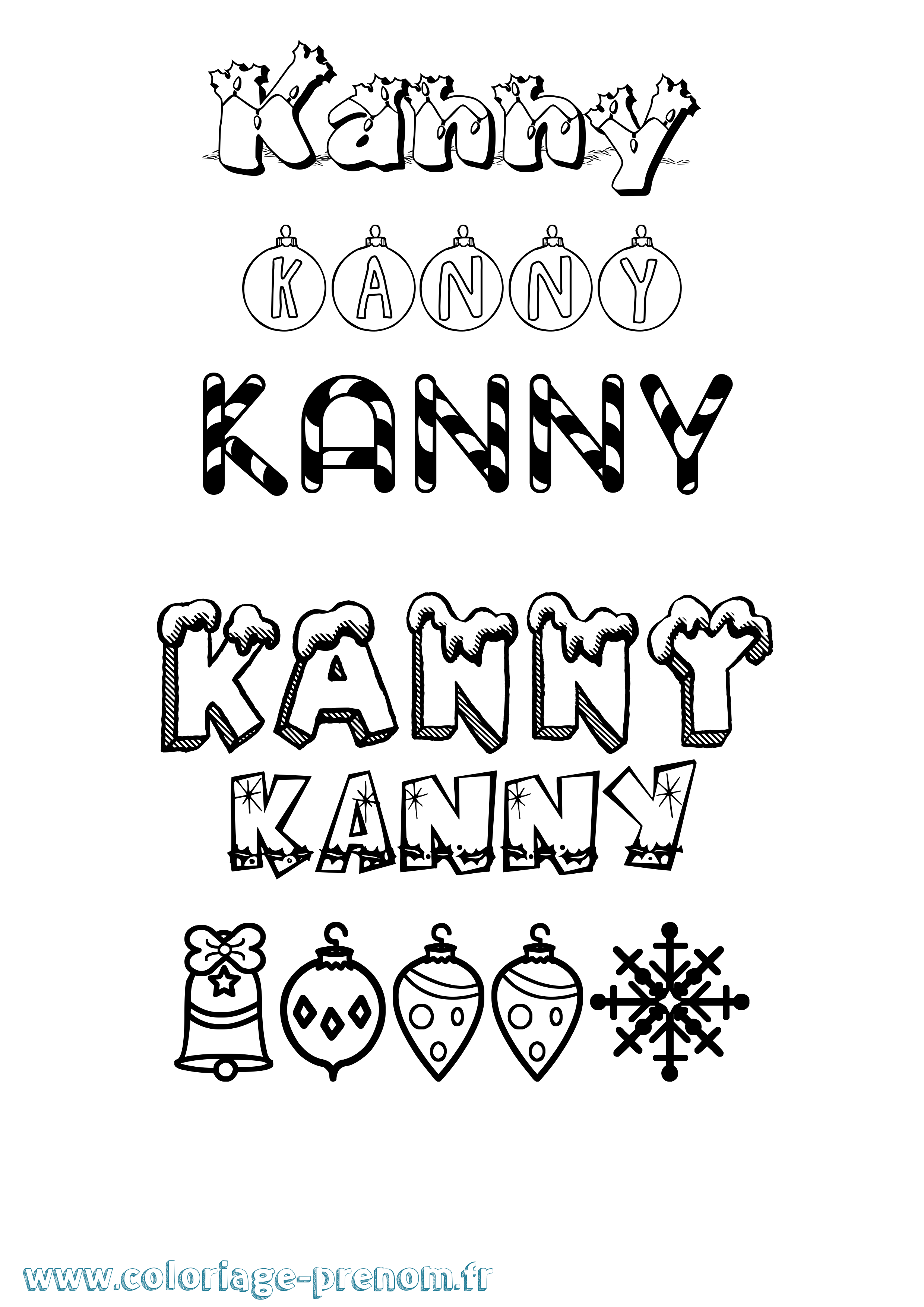 Coloriage Kanny Noël Coloriage prénom Kanny Noël