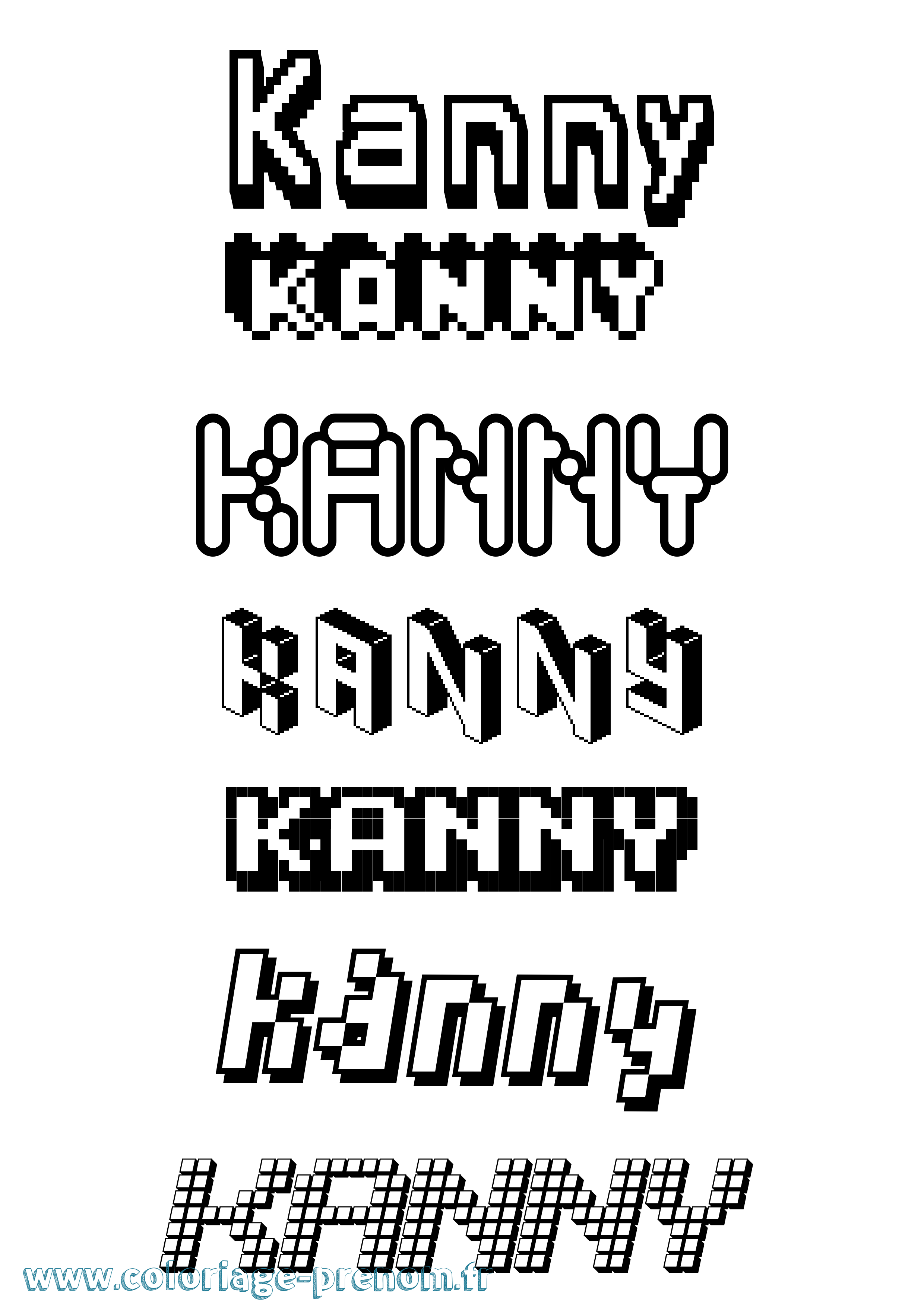 Coloriage Kanny Pixel Coloriage prénom Kanny Pixel