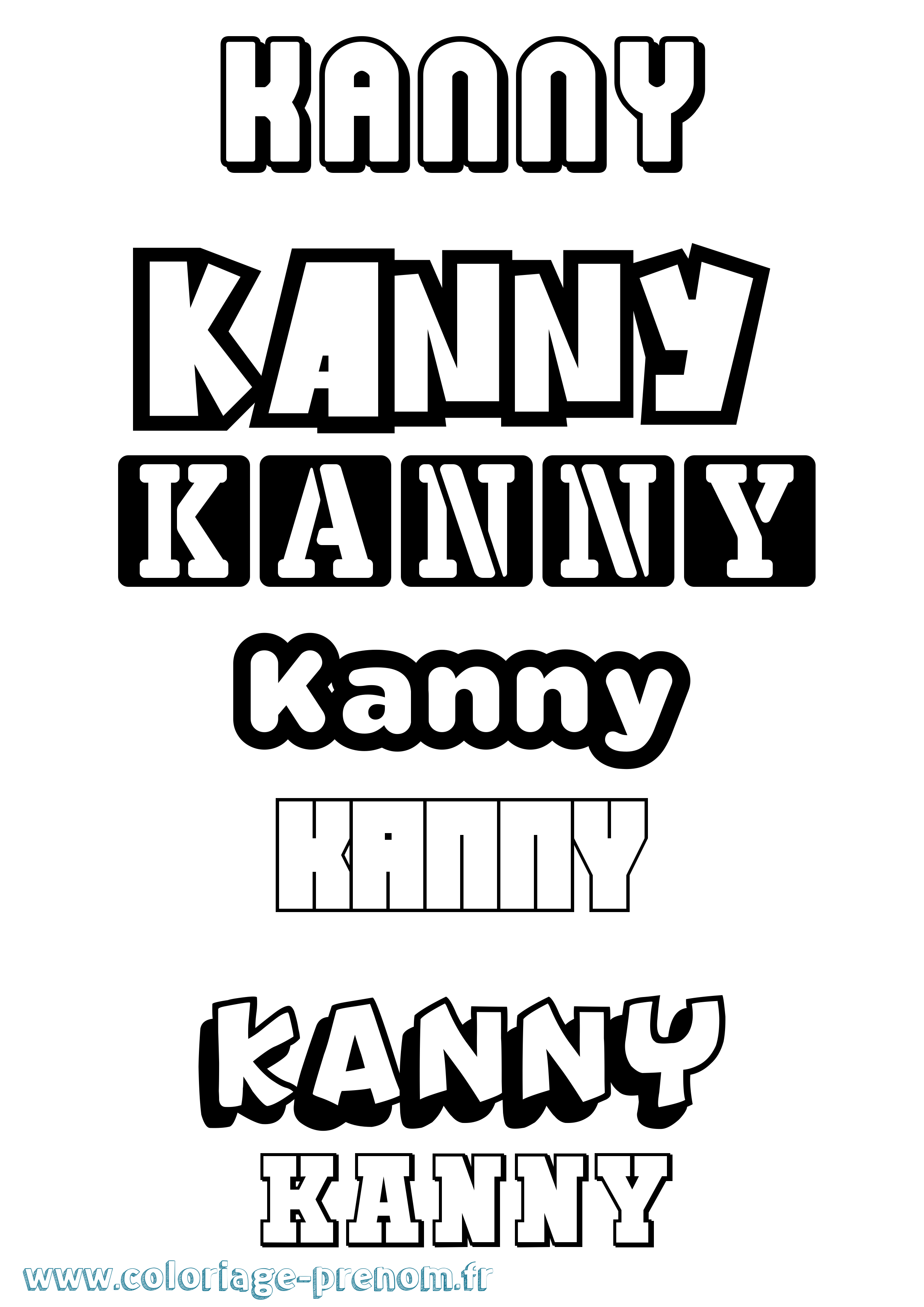 Coloriage Kanny Simple Coloriage prénom Kanny Simple