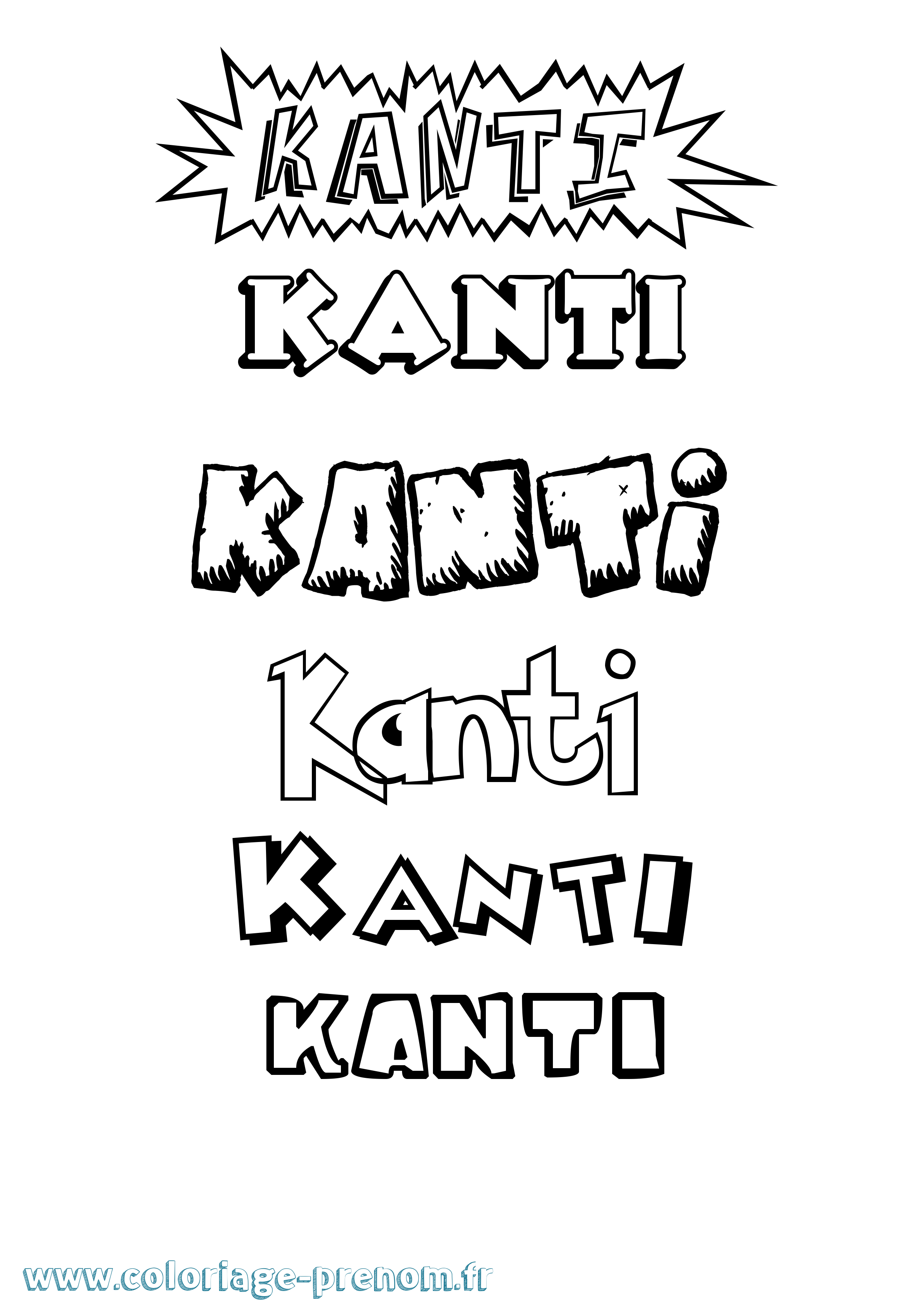 Coloriage Kanti Dessin Animé Coloriage prénom Kanti Dessin Animé