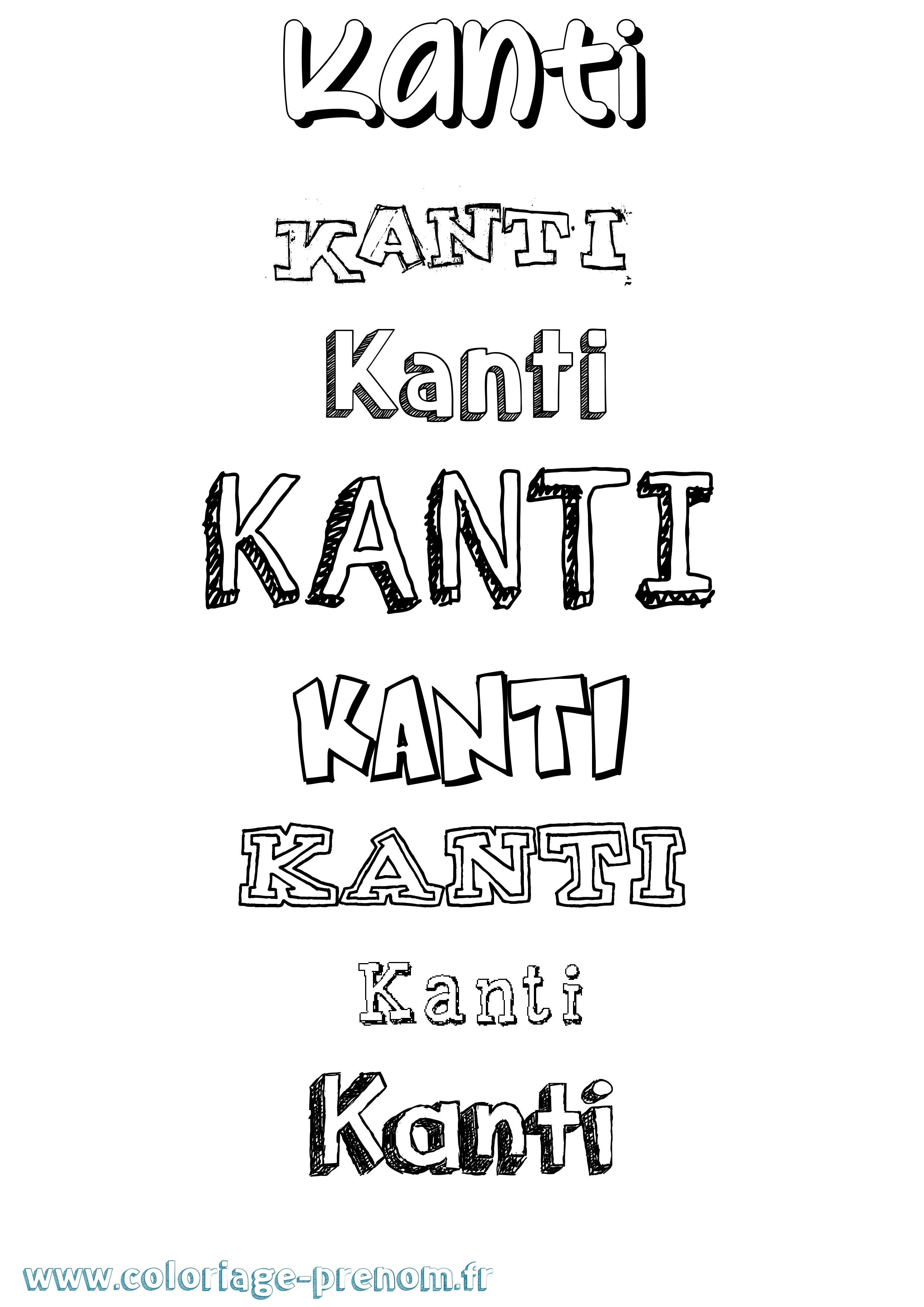 Coloriage Kanti Dessiné Coloriage prénom Kanti Dessiné