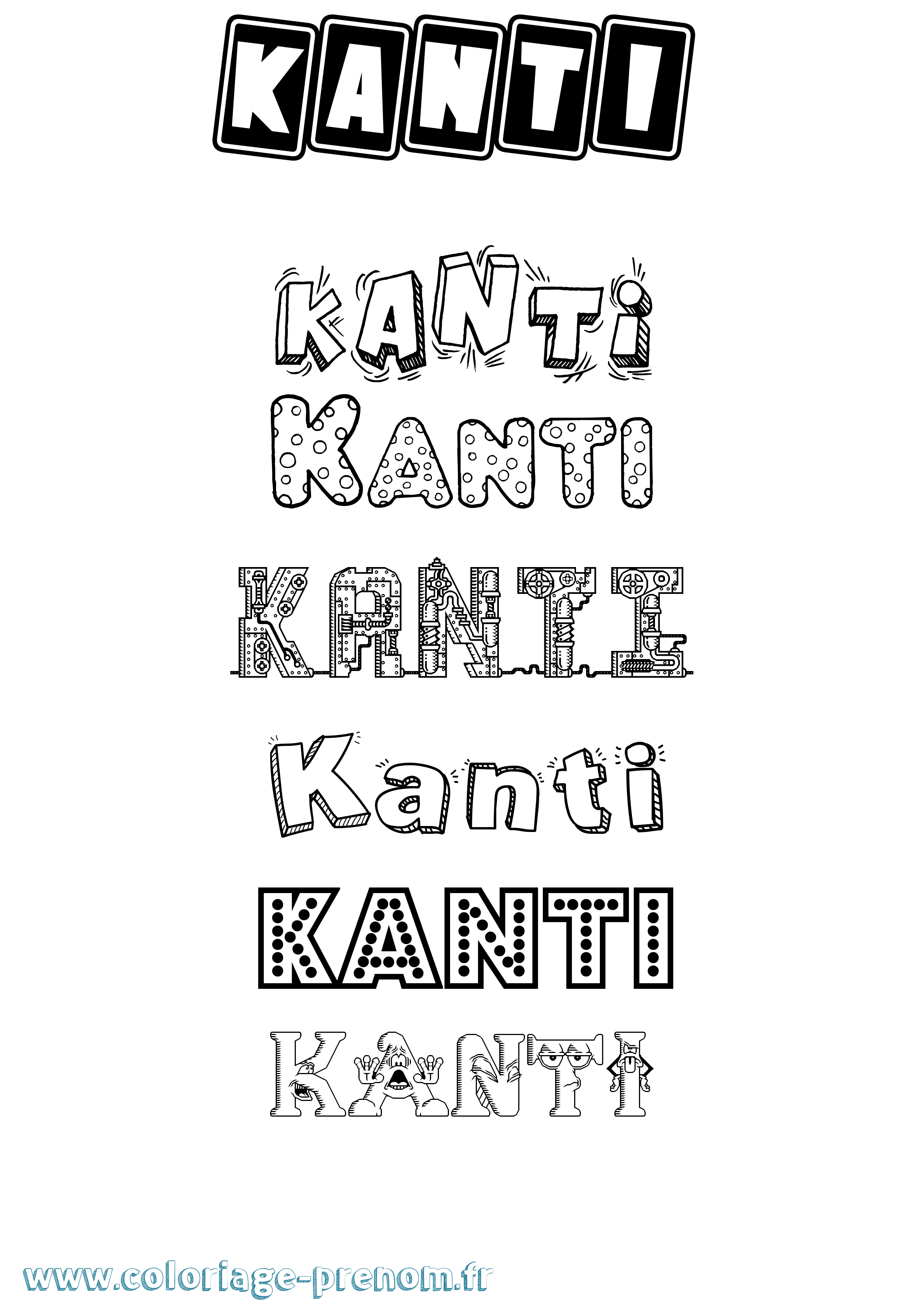 Coloriage Kanti Fun Coloriage prénom Kanti Fun