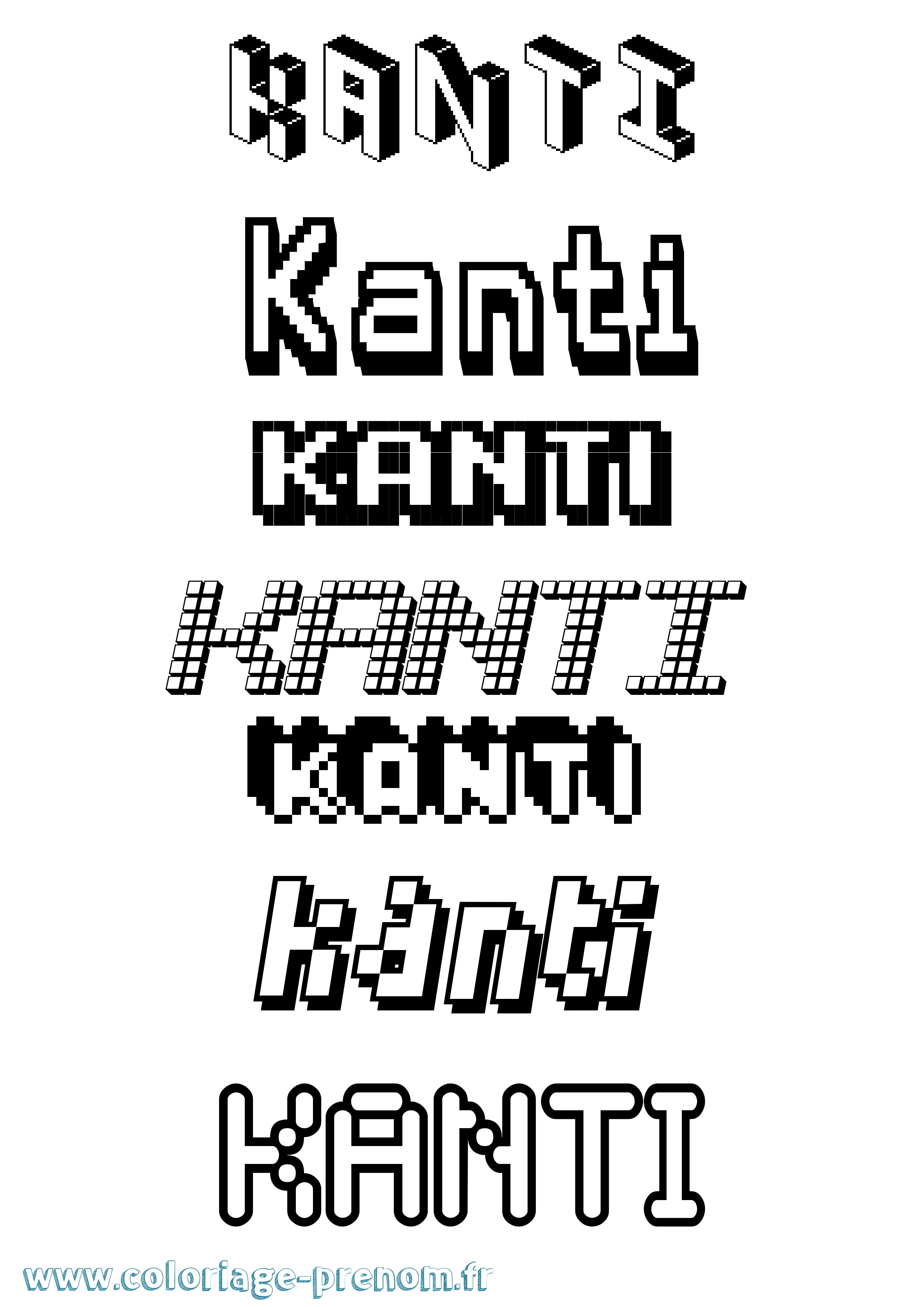 Coloriage Kanti Pixel Coloriage prénom Kanti Pixel