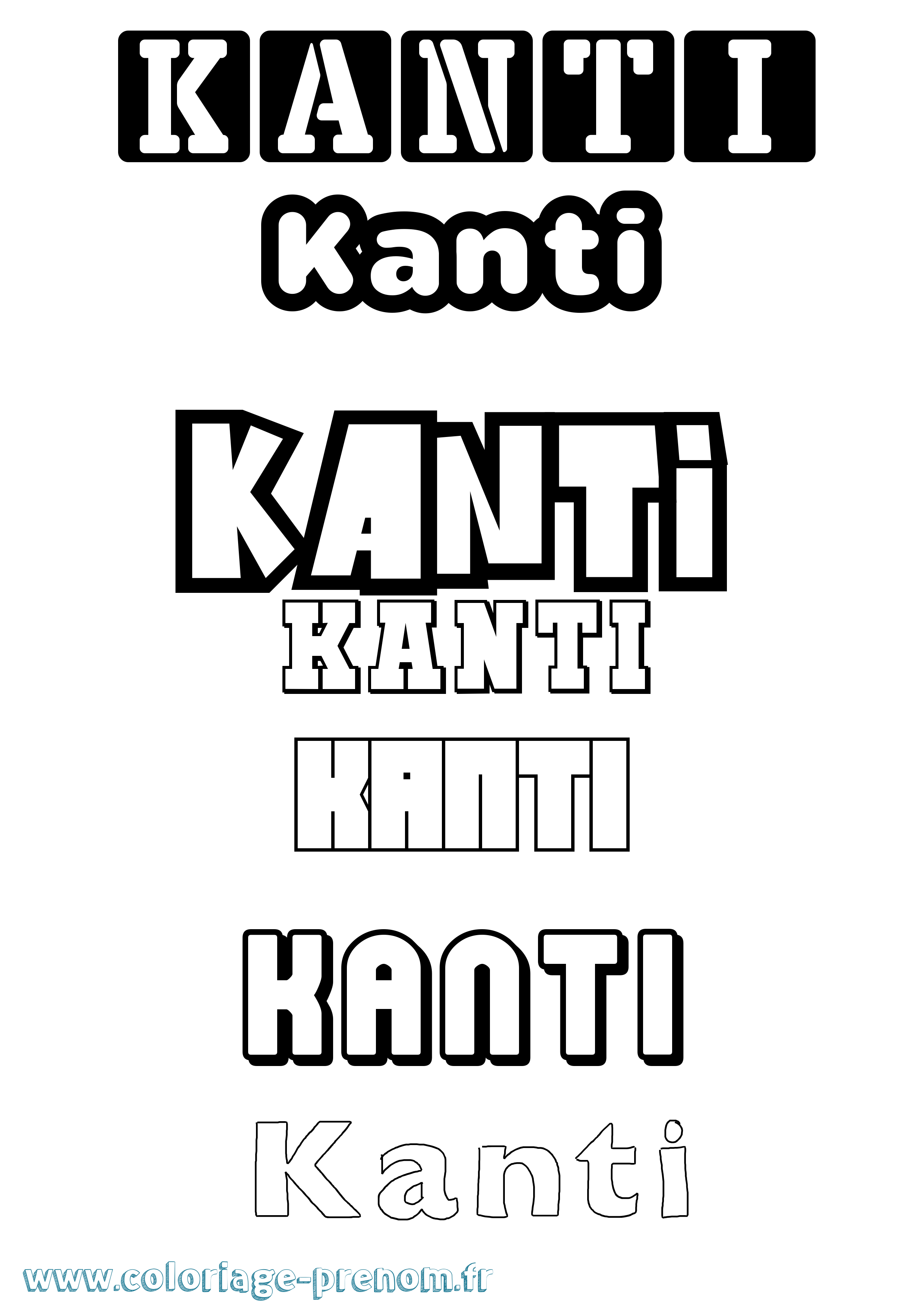 Coloriage Kanti Simple Coloriage prénom Kanti Simple