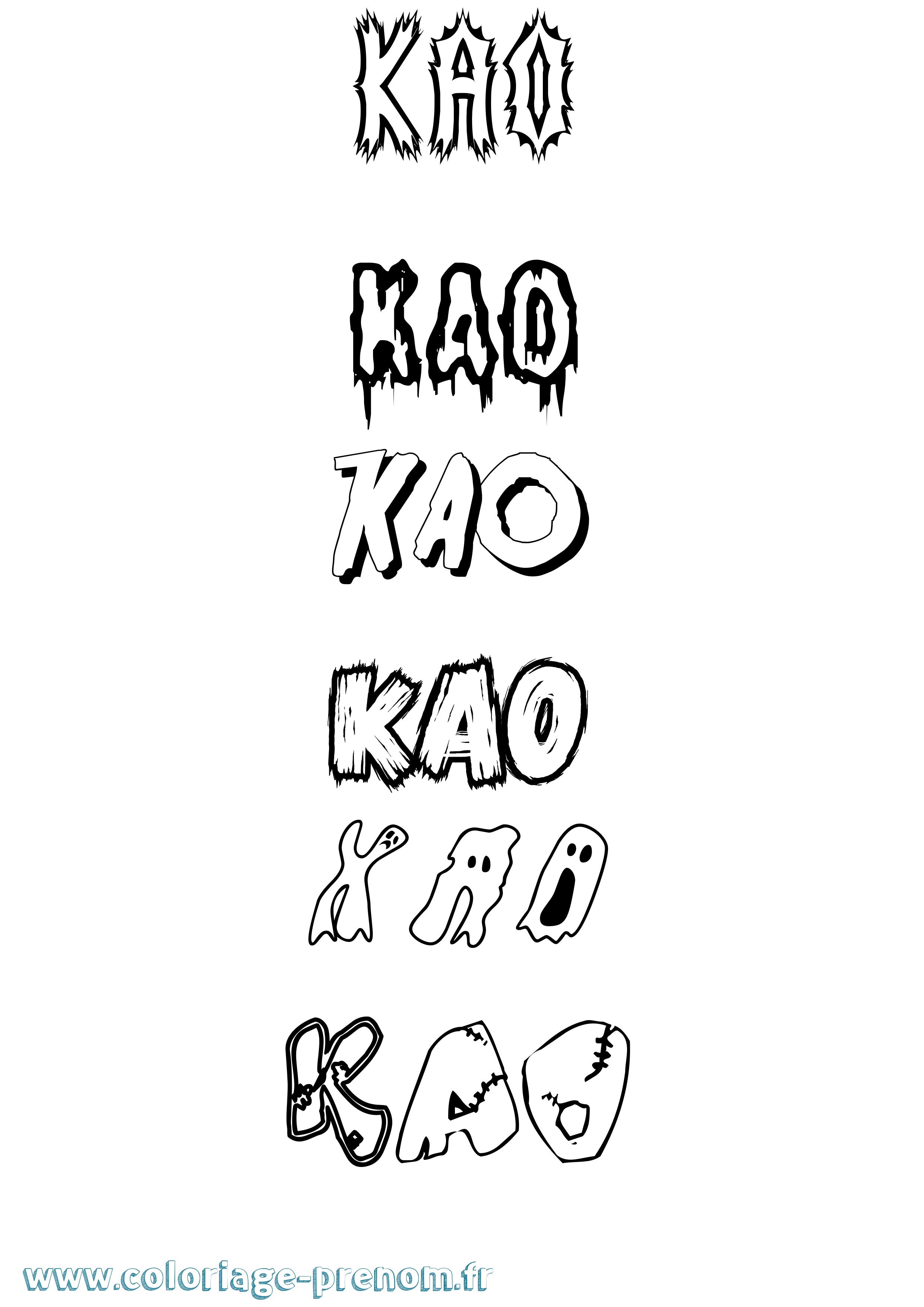 Coloriage Kao Frisson Coloriage prénom Kao Frisson