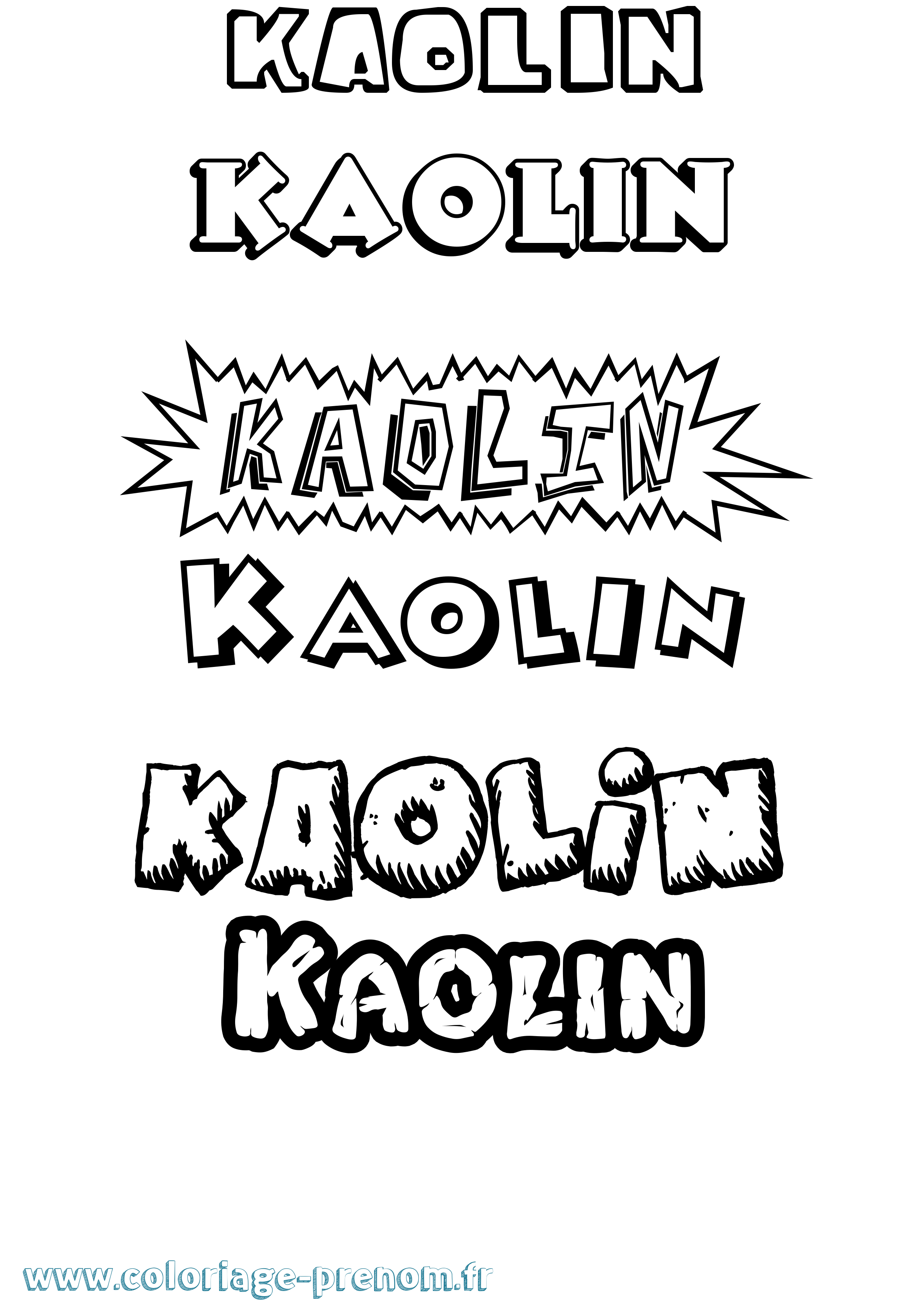 Coloriage Kaolin Dessin Animé Coloriage prénom Kaolin Dessin Animé