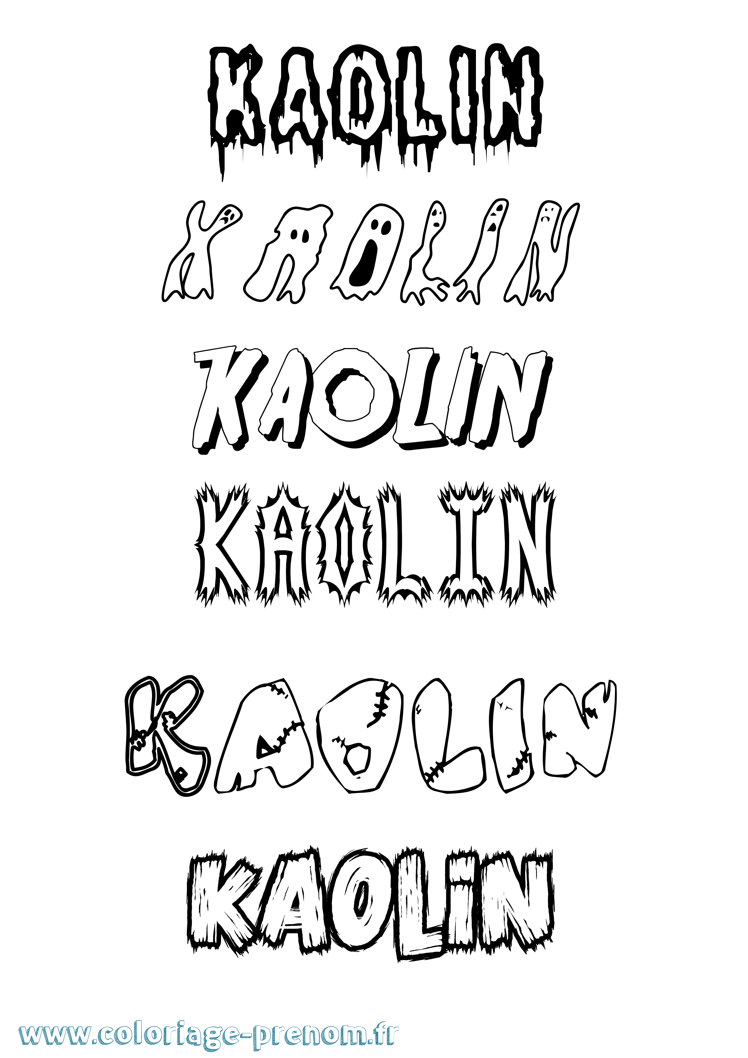 Coloriage Kaolin Frisson Coloriage prénom Kaolin Frisson