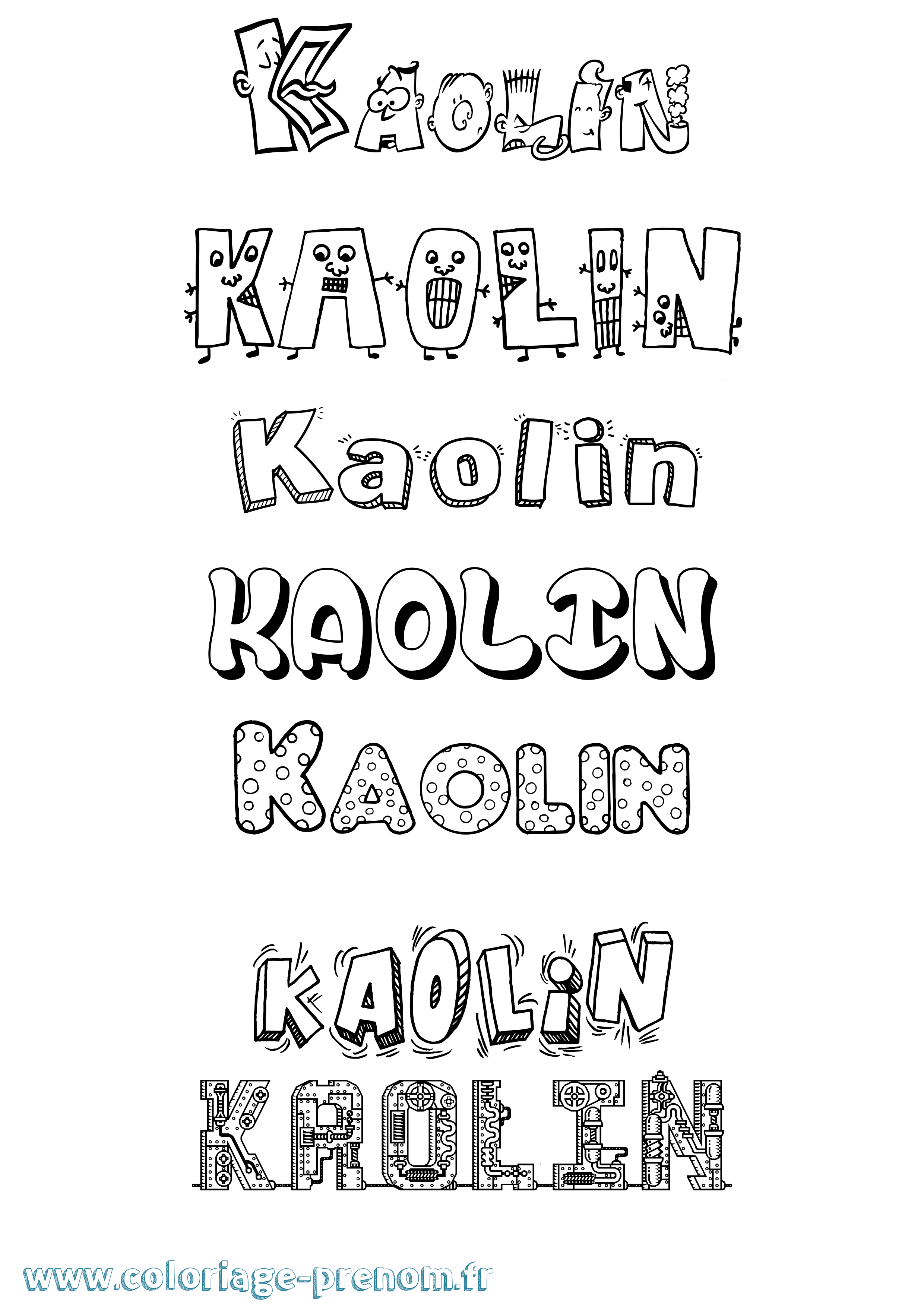 Coloriage Kaolin Fun Coloriage prénom Kaolin Fun