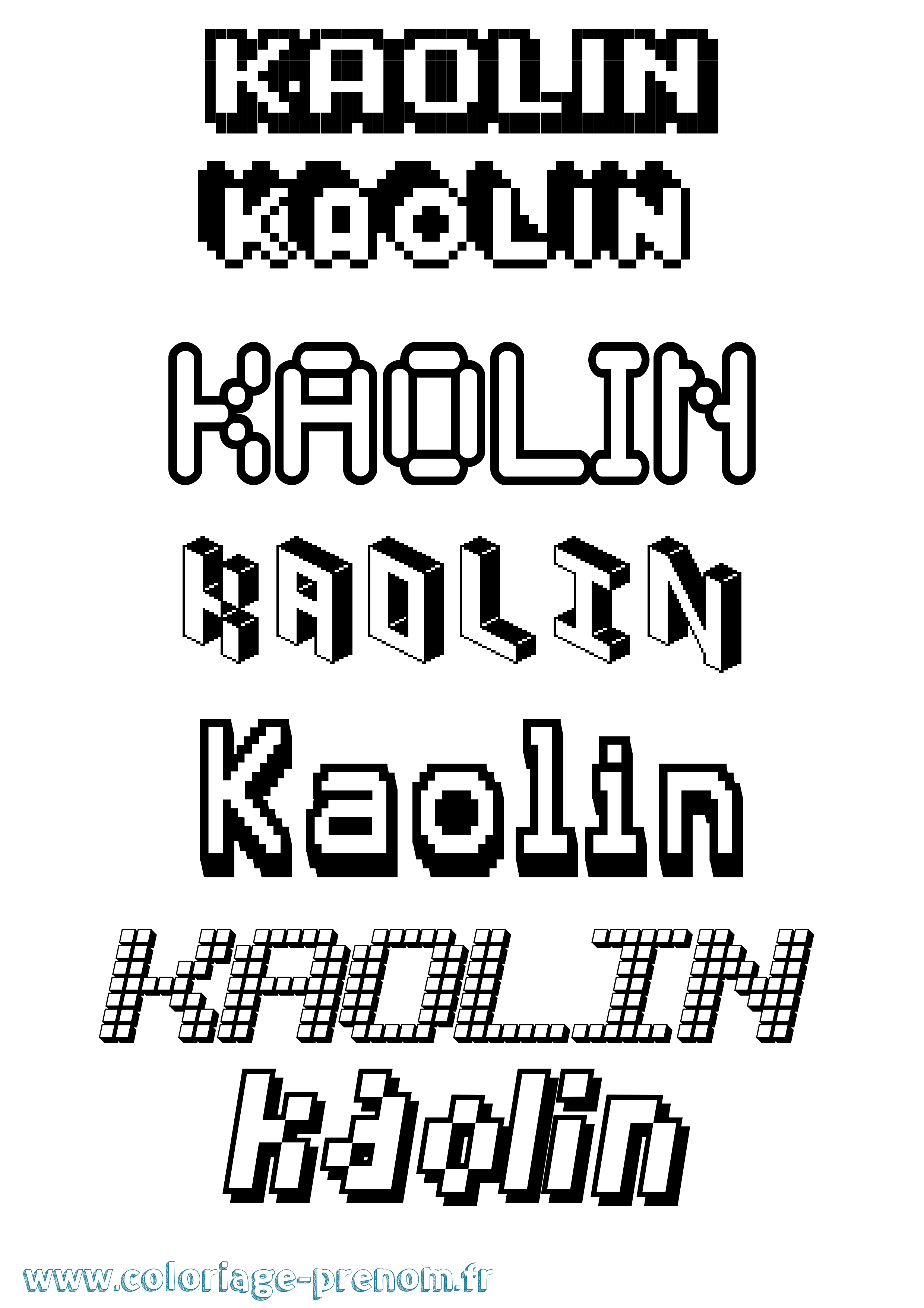 Coloriage Kaolin Pixel Coloriage prénom Kaolin Pixel
