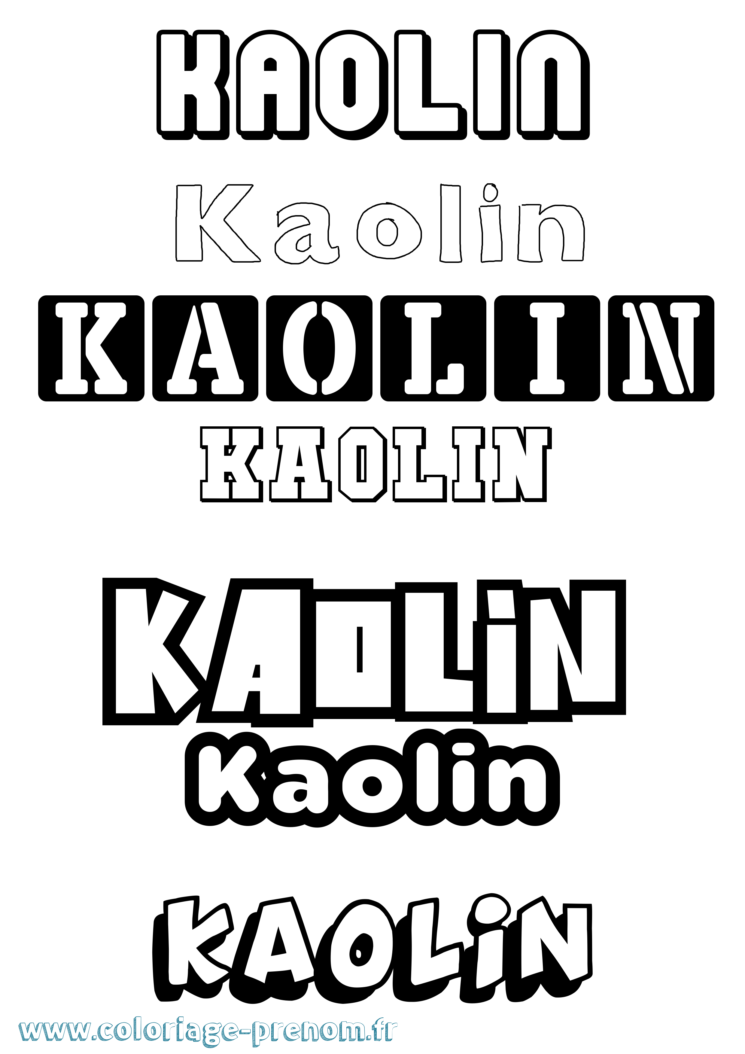 Coloriage Kaolin Simple Coloriage prénom Kaolin Simple
