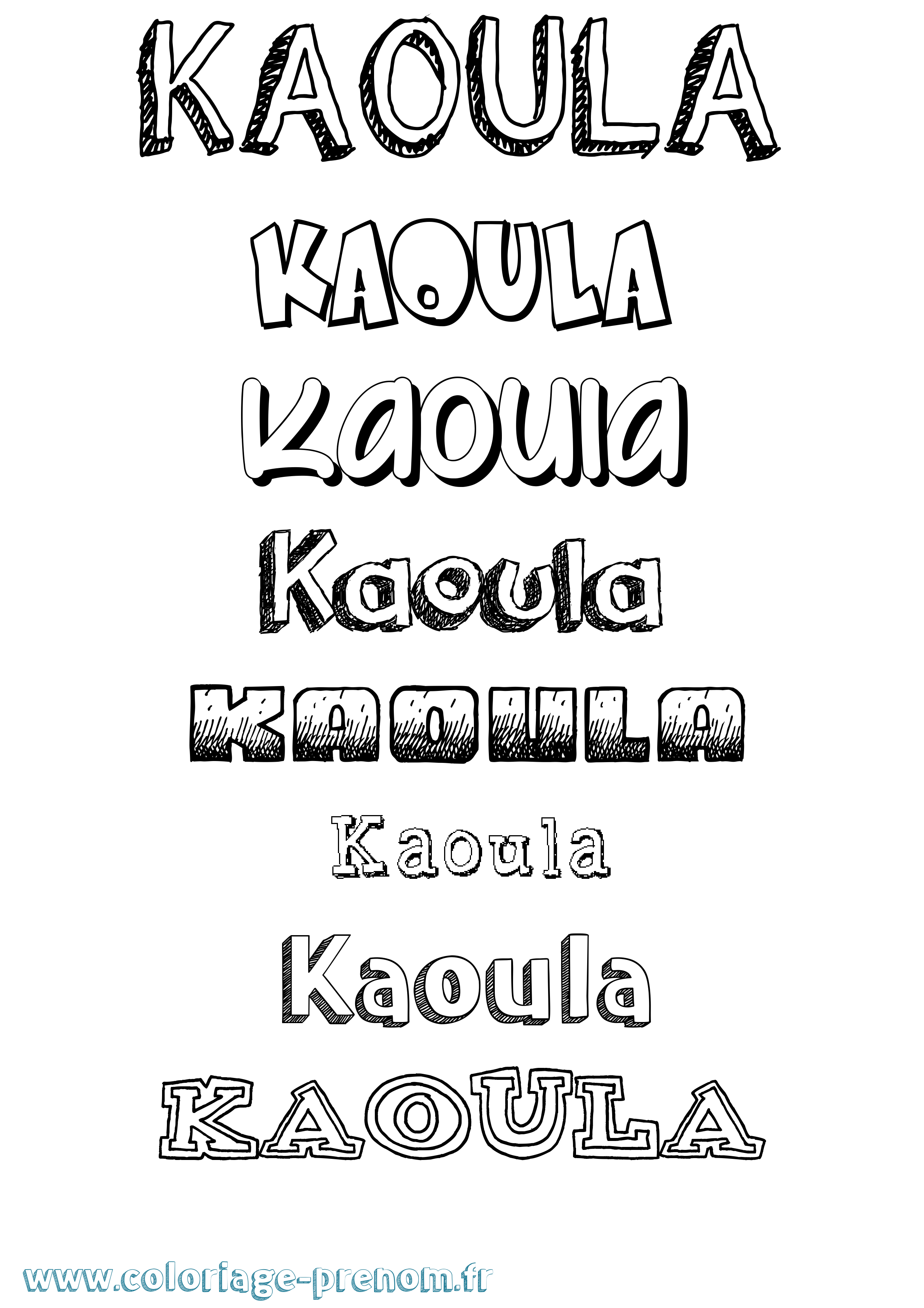 Coloriage Kaoula Dessiné Coloriage prénom Kaoula Dessiné