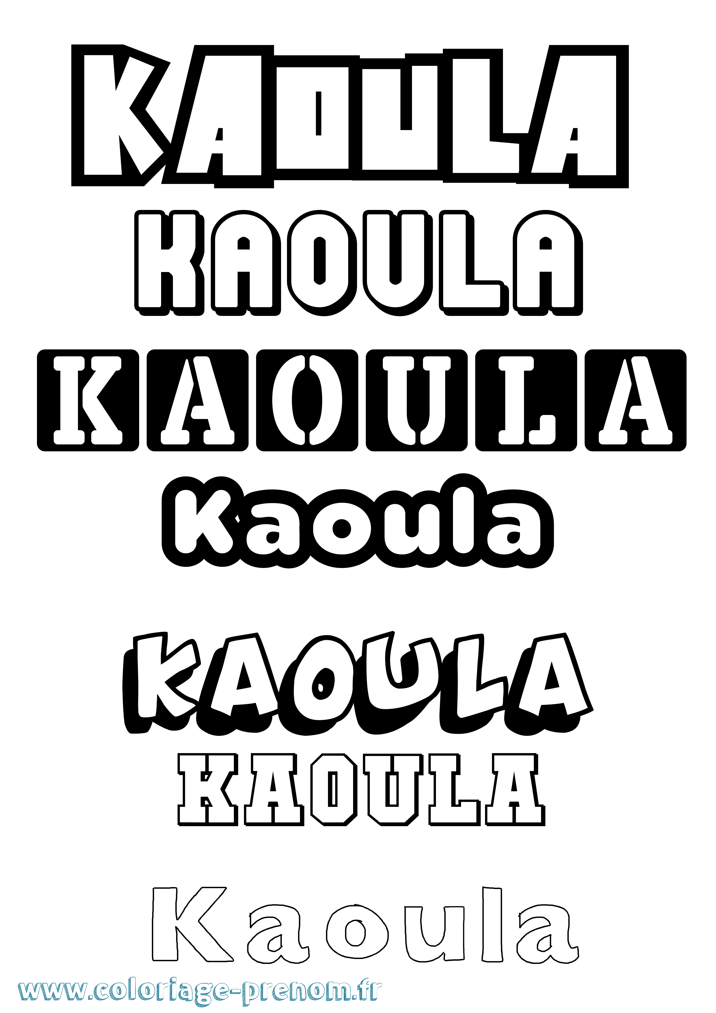 Coloriage Kaoula Simple Coloriage prénom Kaoula Simple