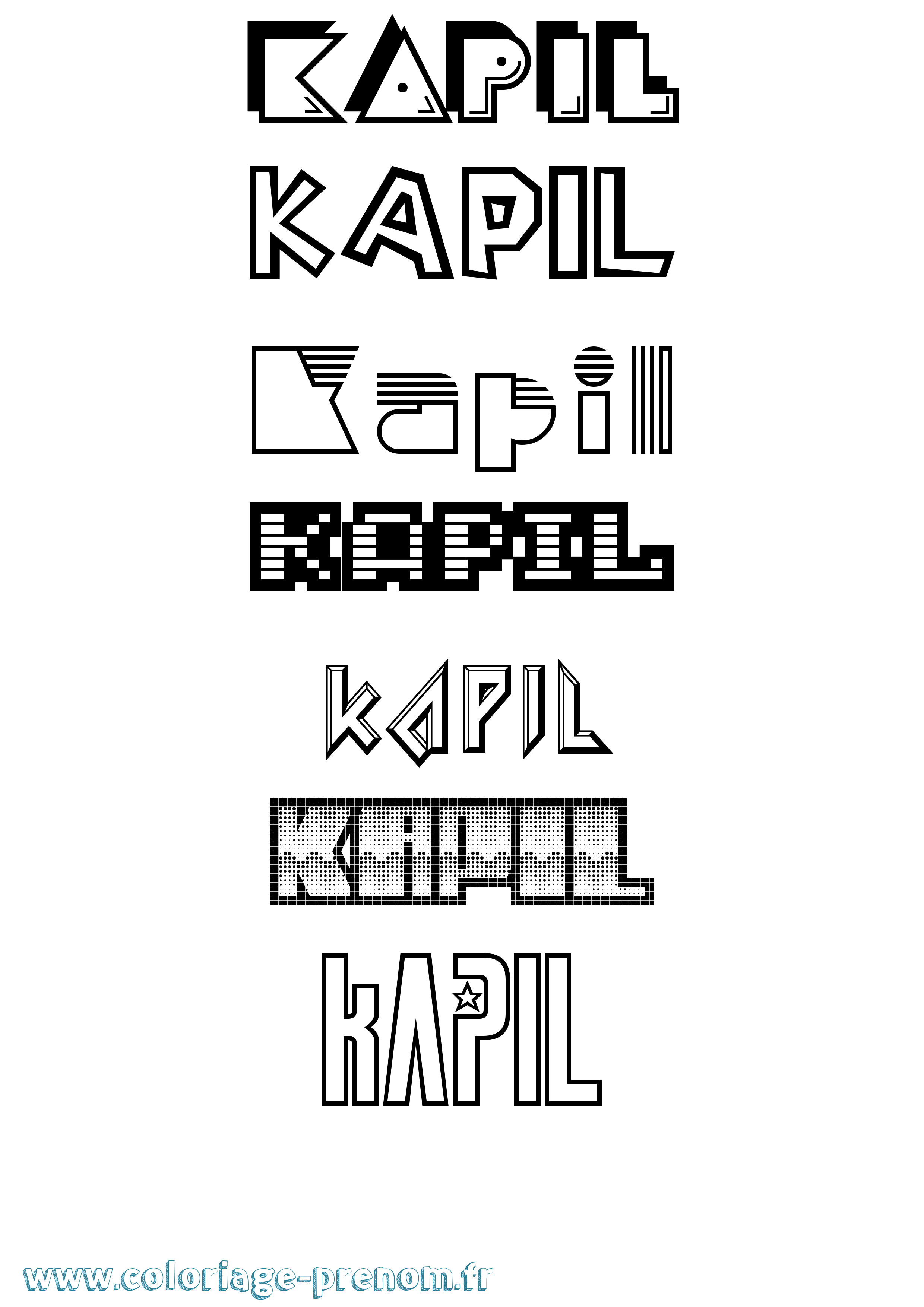 Coloriage Kapil Jeux Vidéos Coloriage prénom Kapil Jeux Vidéos