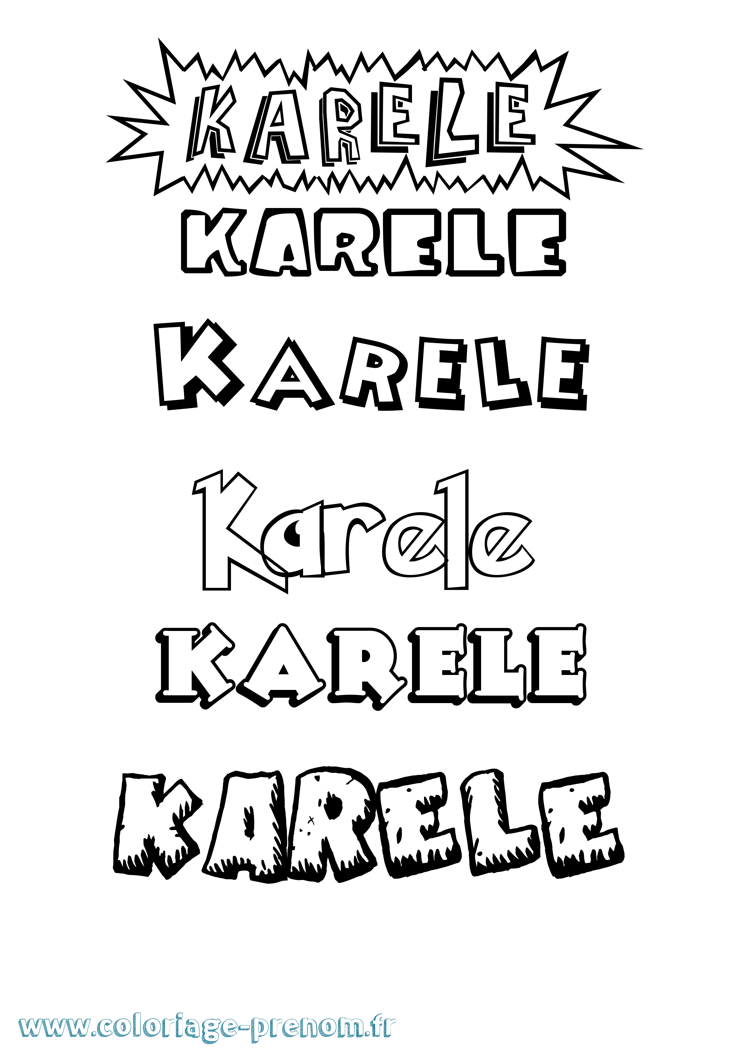 Coloriage Karele Dessin Animé Coloriage prénom Karele Dessin Animé
