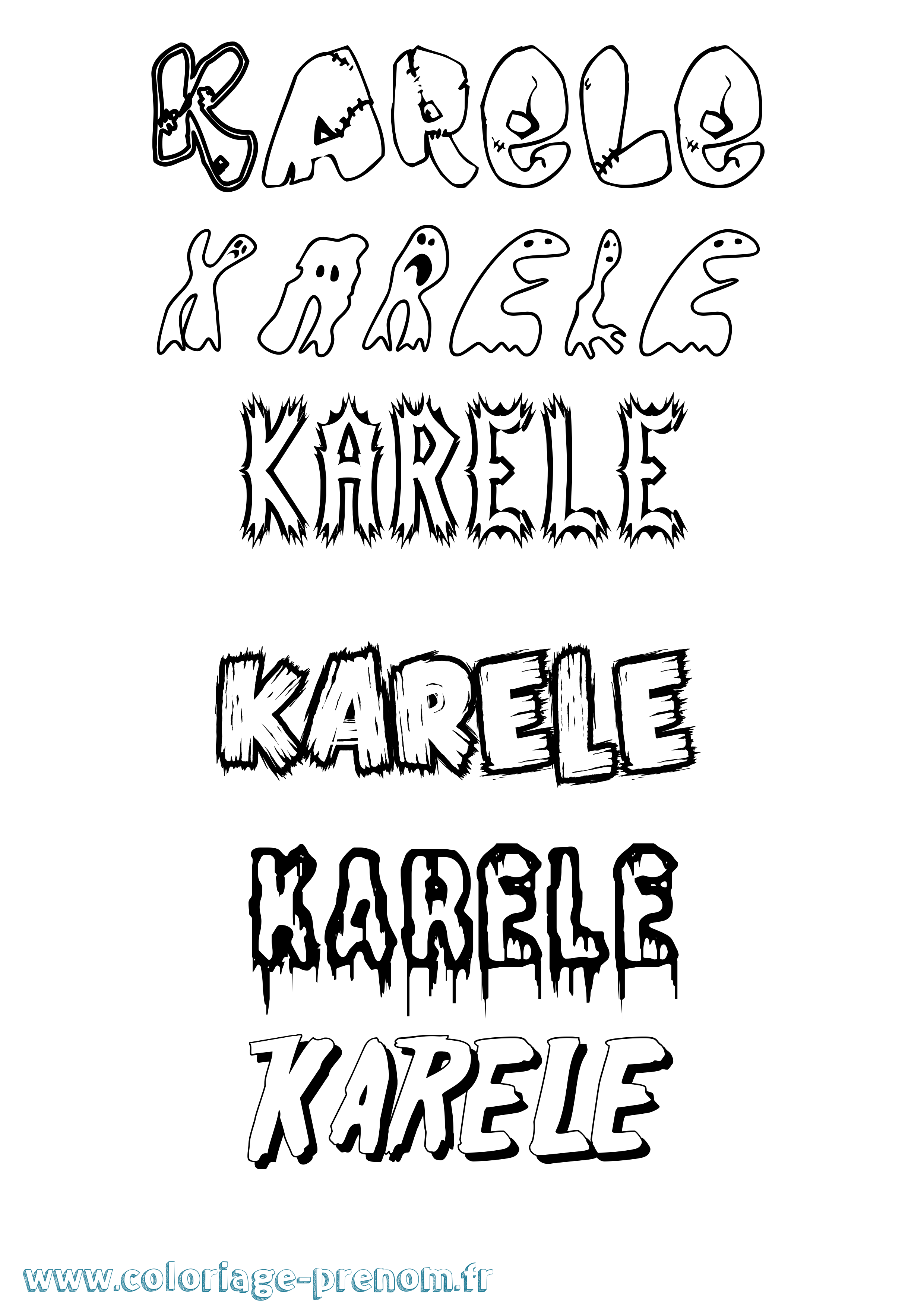 Coloriage Karele Frisson Coloriage prénom Karele Frisson