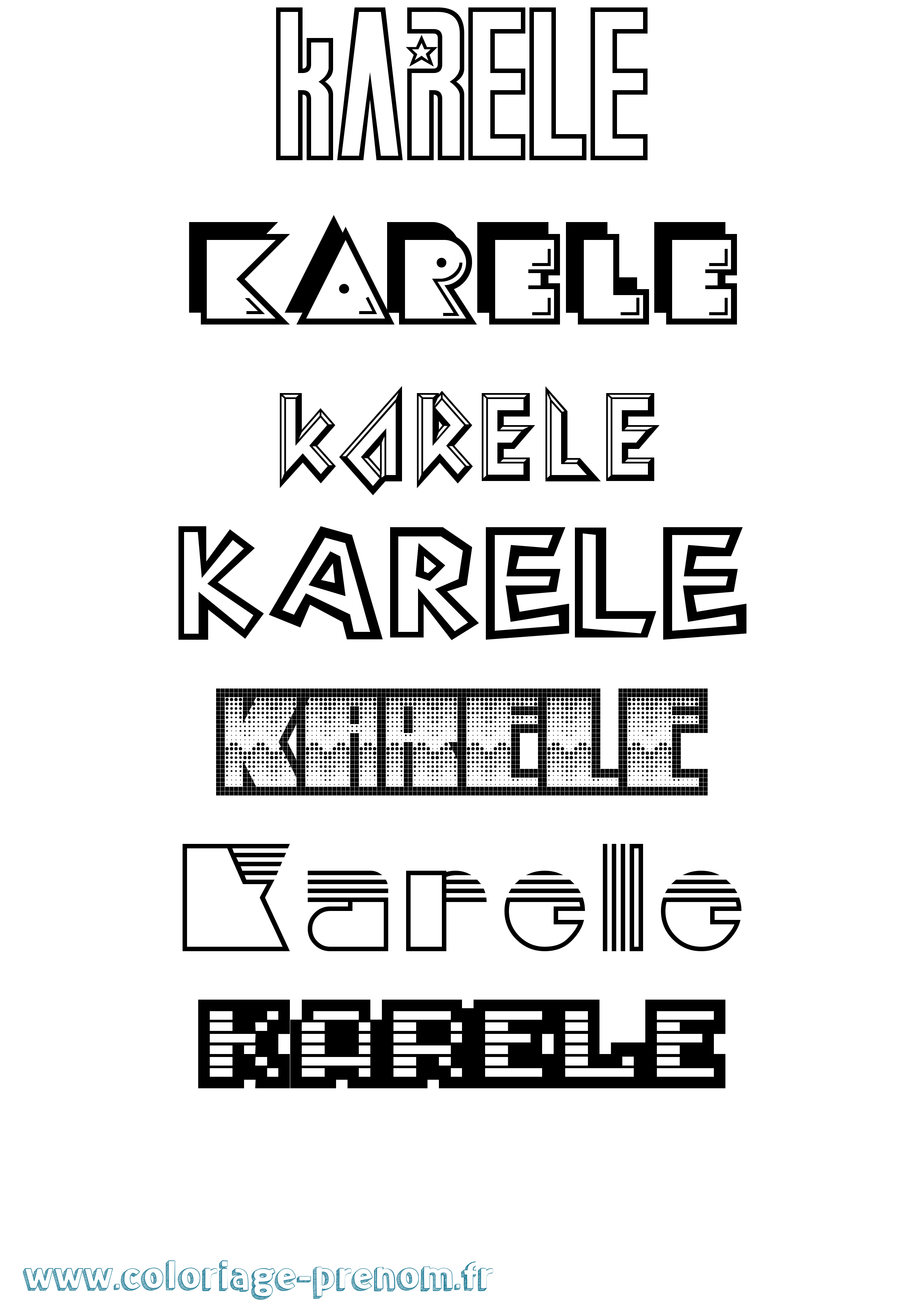 Coloriage Karele Jeux Vidéos Coloriage prénom Karele Jeux Vidéos