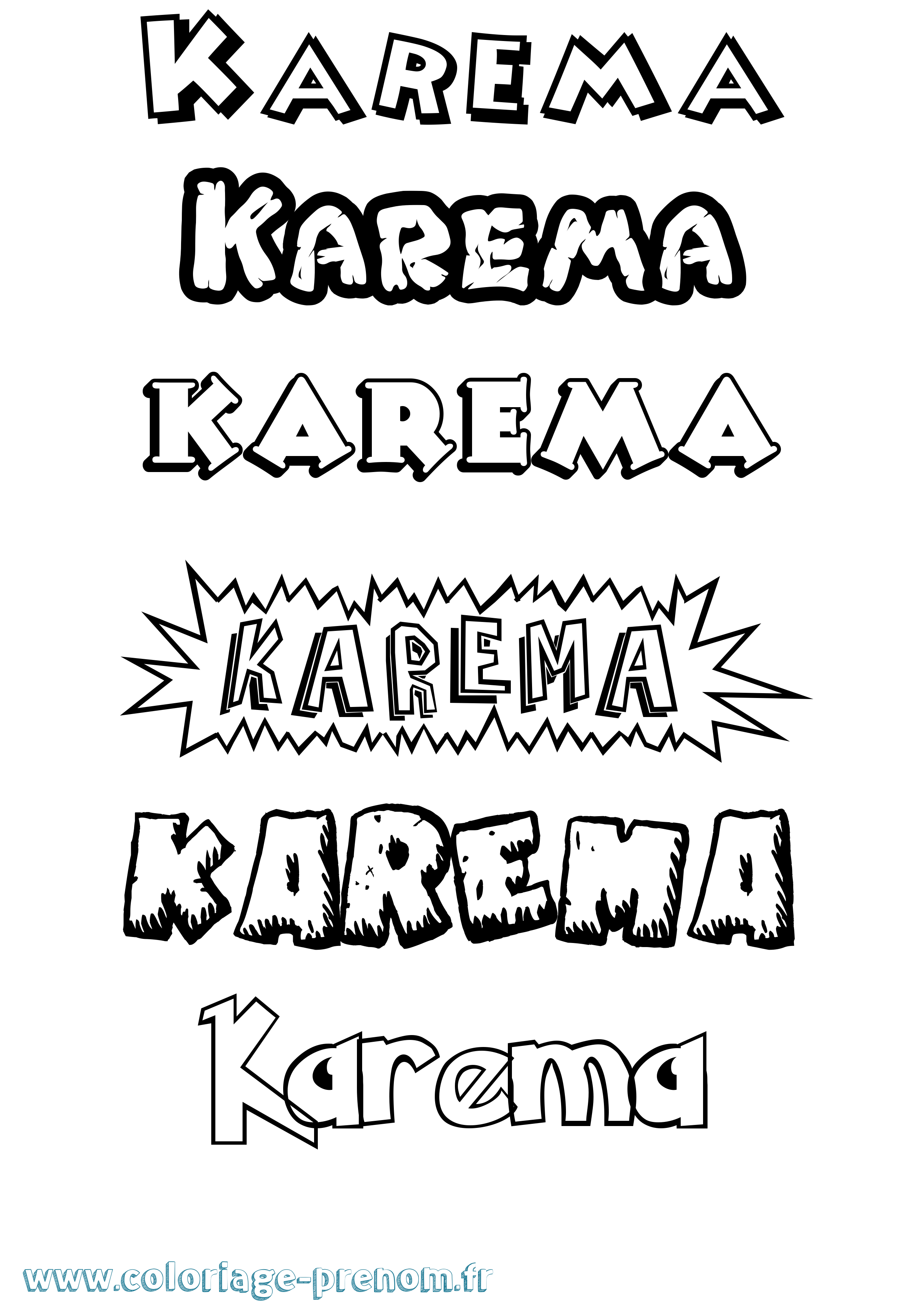 Coloriage Karema Dessin Animé Coloriage prénom Karema Dessin Animé
