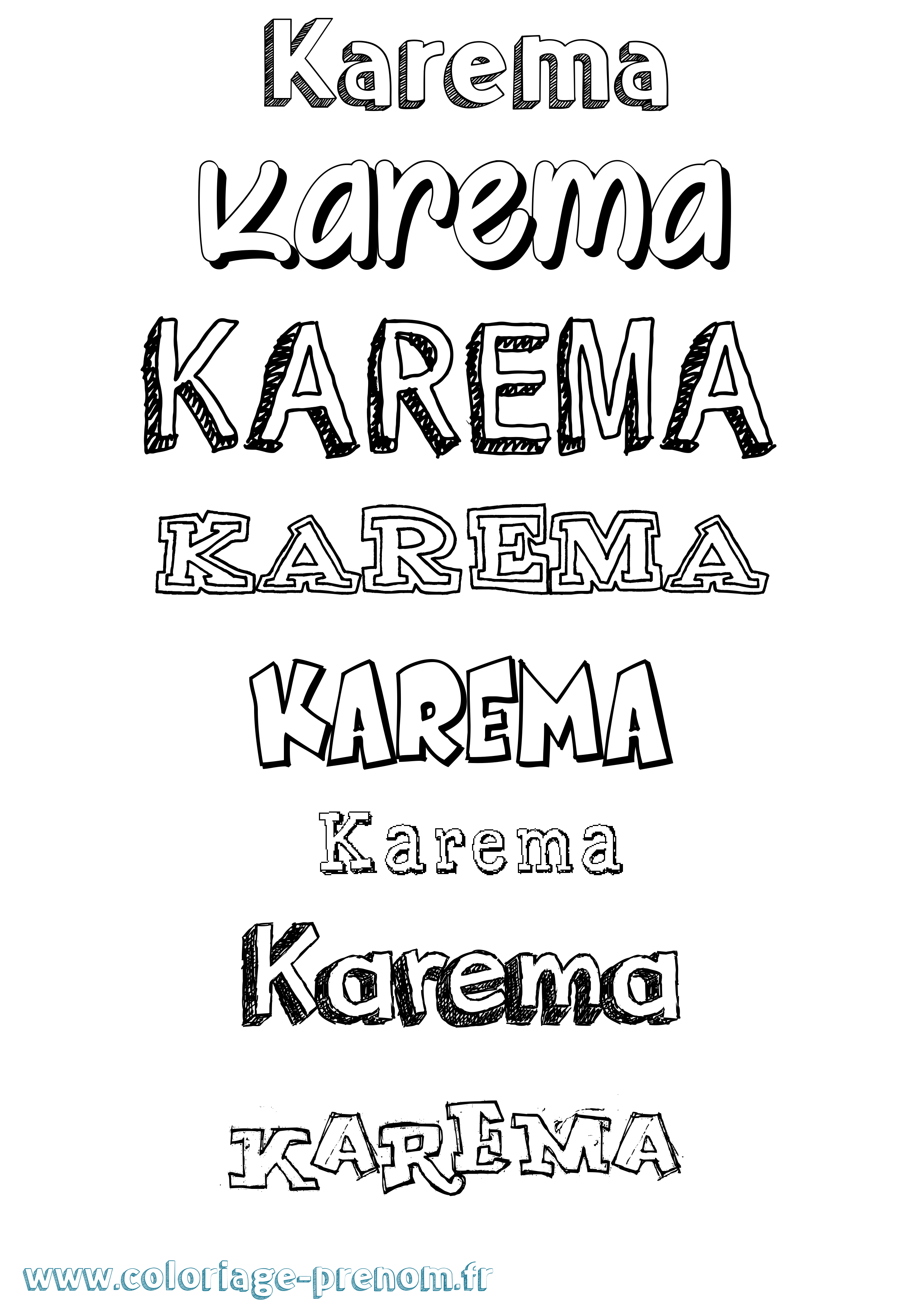 Coloriage Karema Dessiné Coloriage prénom Karema Dessiné