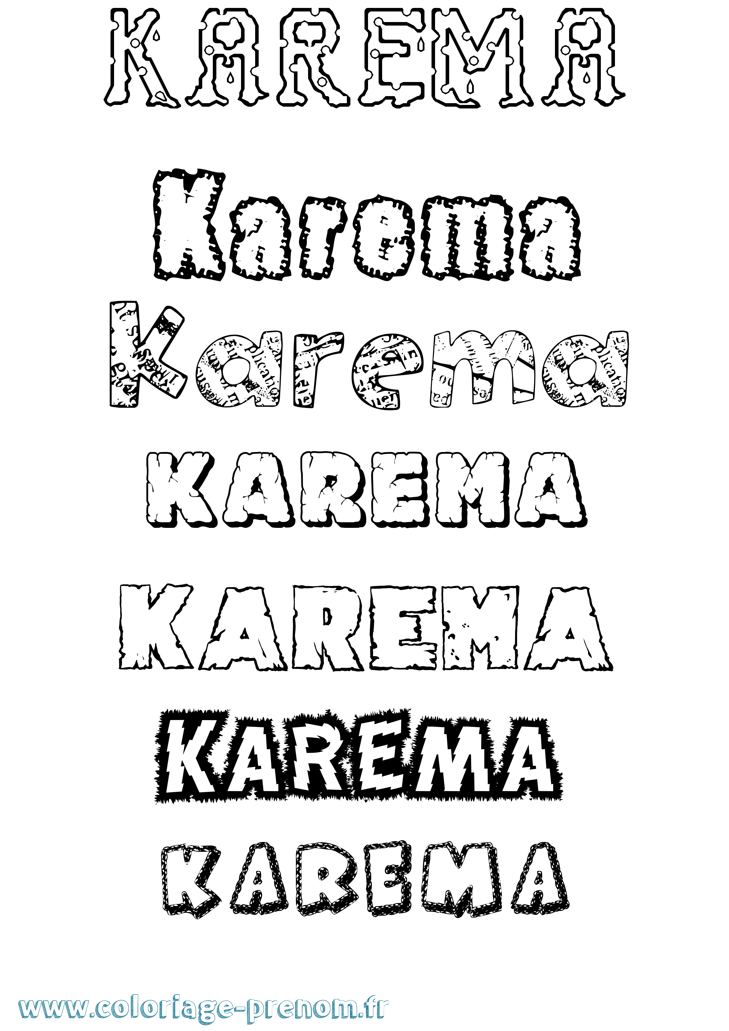 Coloriage Karema Destructuré Coloriage prénom Karema Destructuré