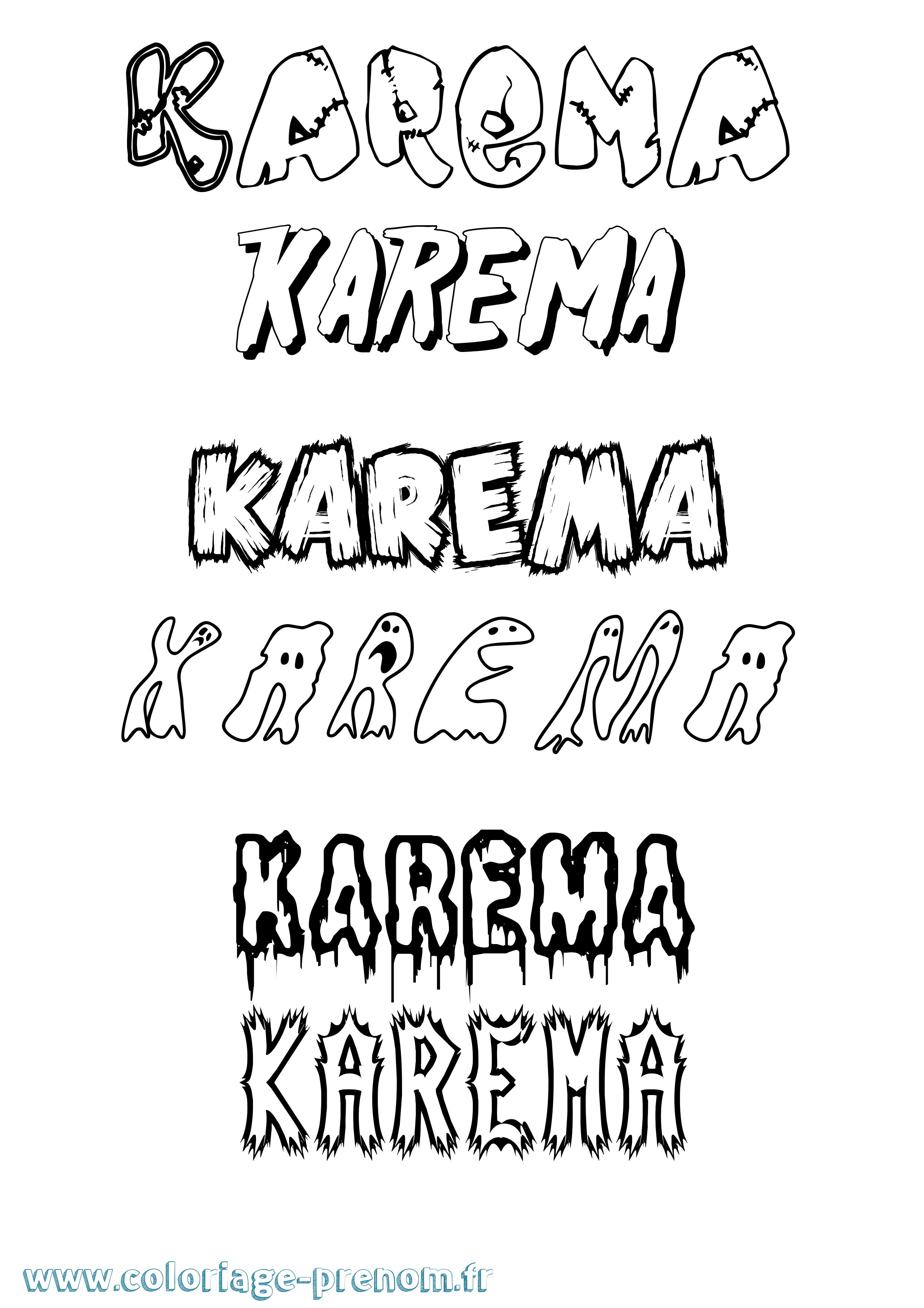 Coloriage Karema Frisson Coloriage prénom Karema Frisson