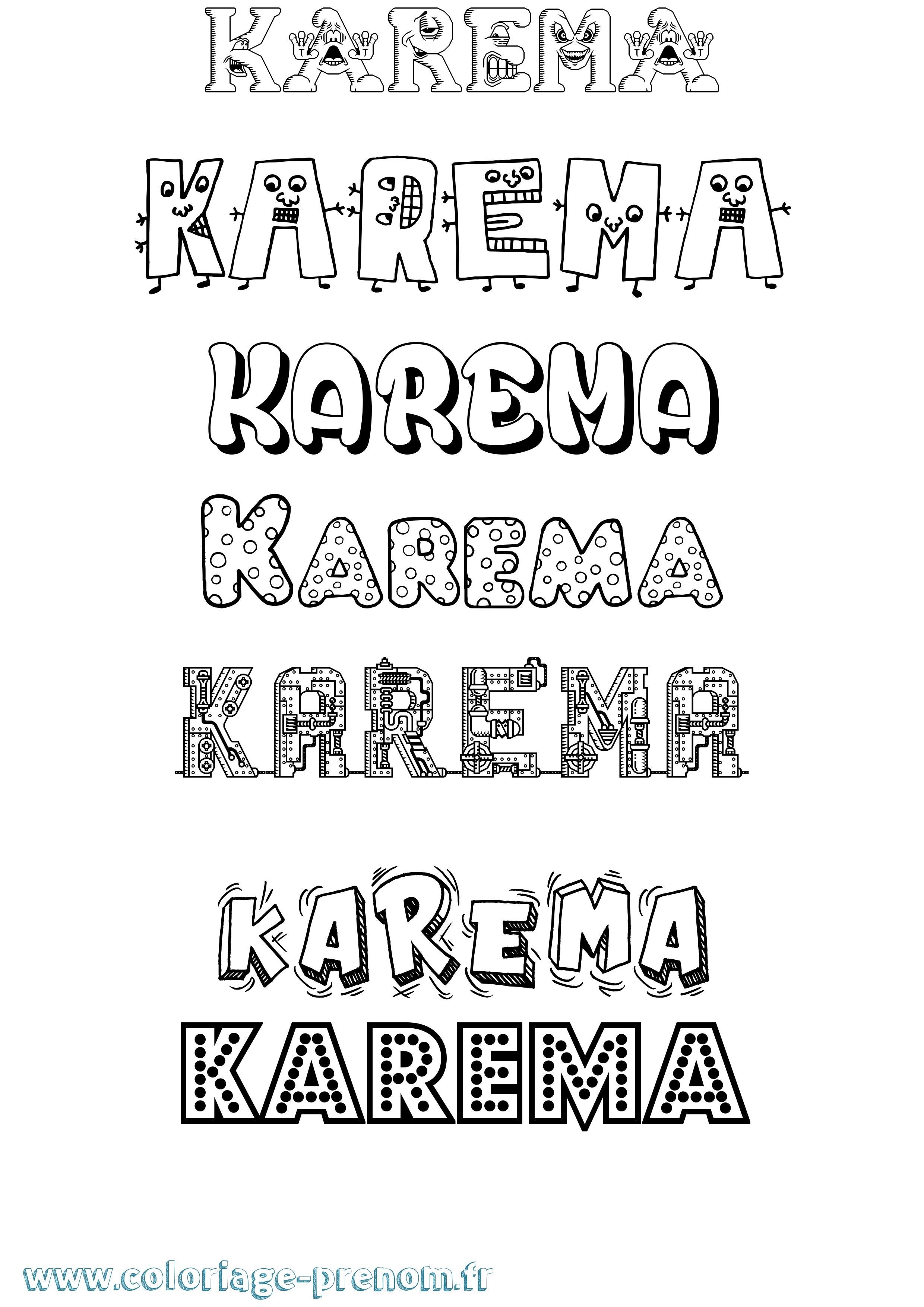 Coloriage Karema Fun Coloriage prénom Karema Fun